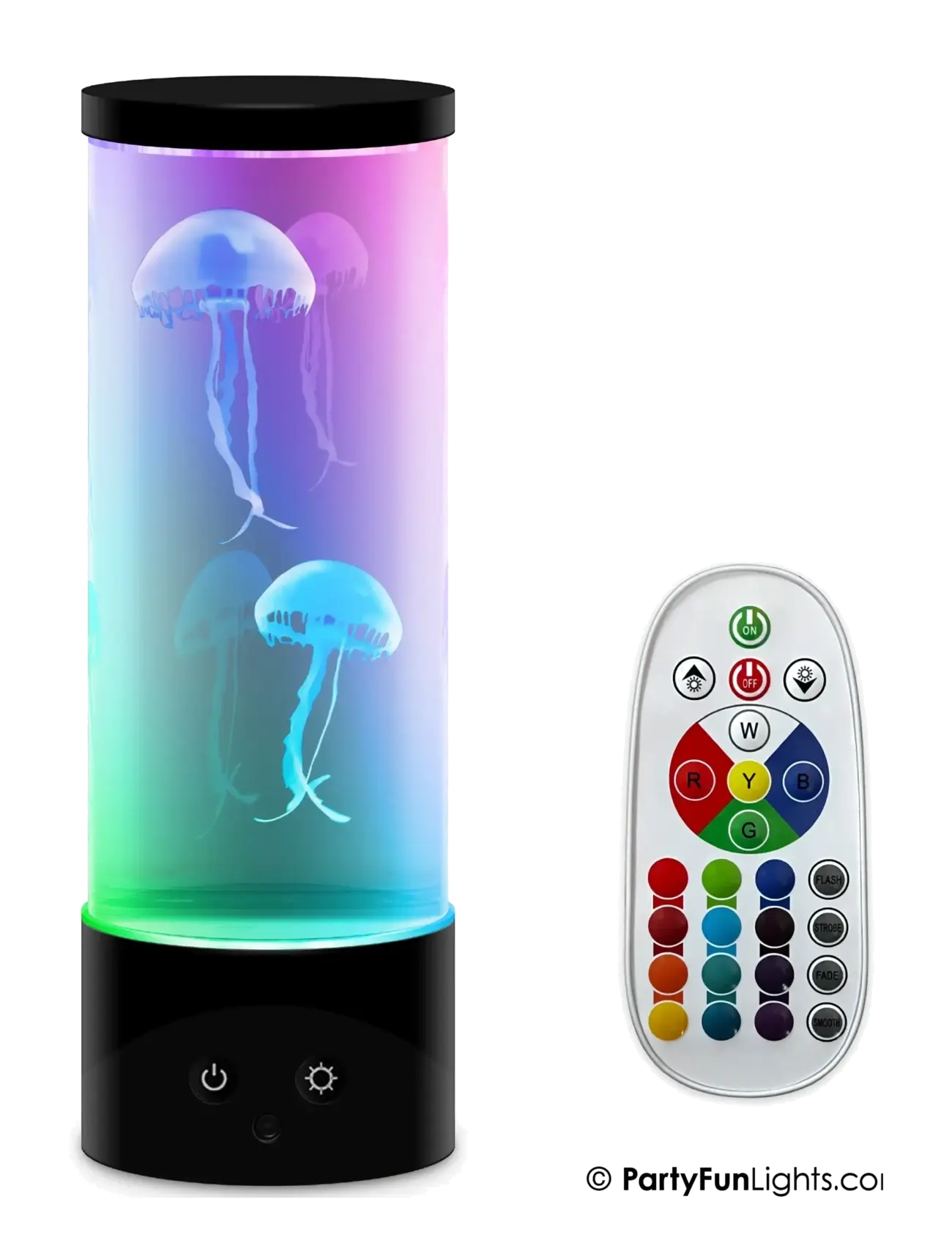 Party Fun Lights Jellyfish Lamp H: 30Cm, Bordlampe, Sort, Str: ONE SIZE