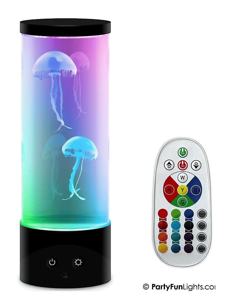 Party Fun Lights - Jellyfish Lamp H: 30cm - bordslampor - black - 0