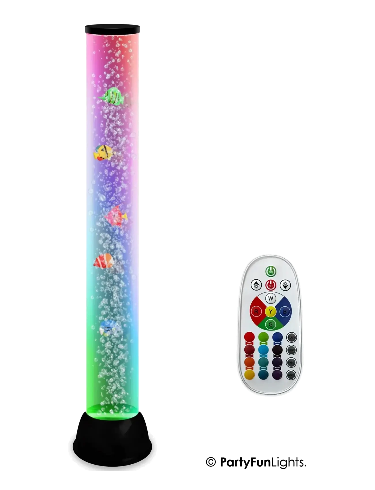 Party Fun Lights XXL Fish Tube Lamp H: 80cm - Sisustus - BLACK / multi