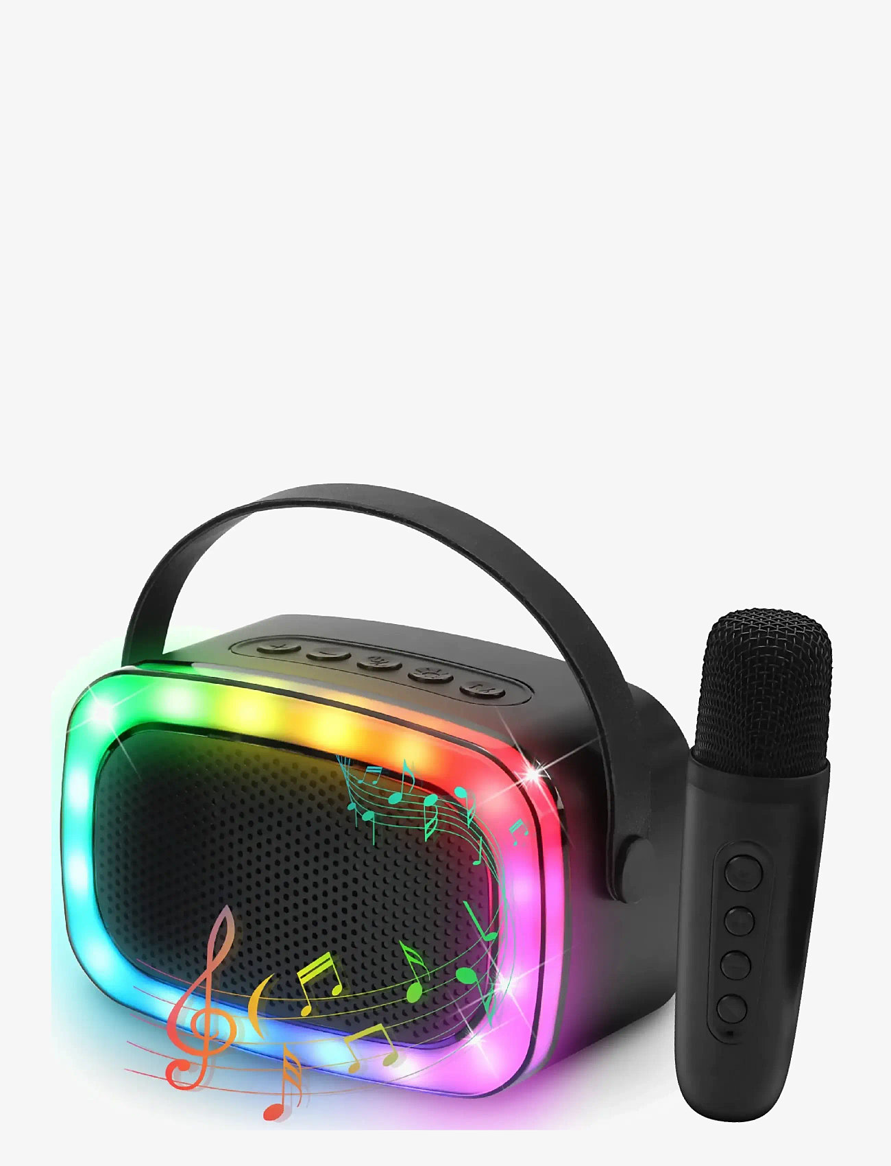 Party Fun Lights - Mini Karaoke Speaker Bluetooth W/Mic - højttalere - black - 0