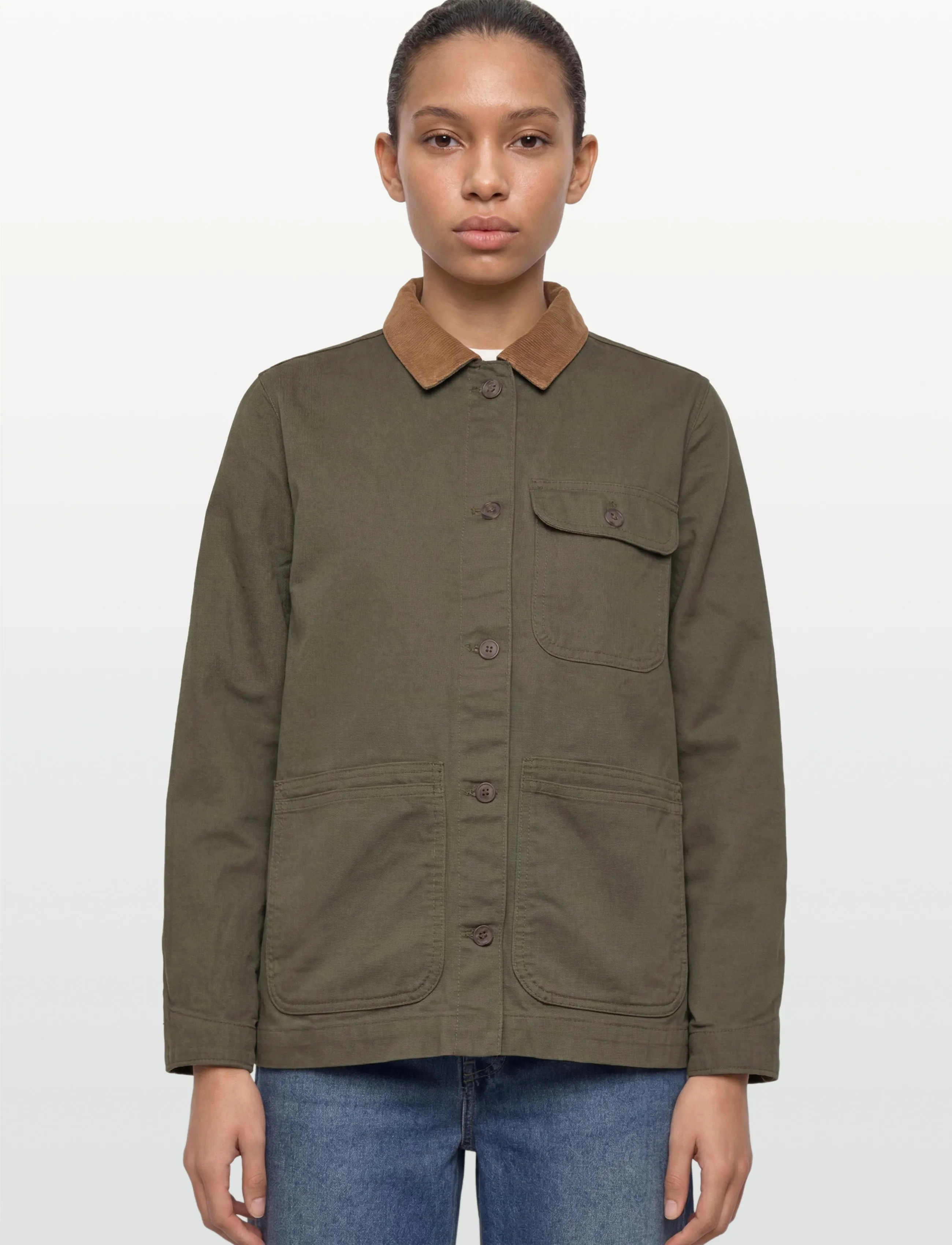 Patagonia - W's Point Reyes Canvas Coat - utility jackets - basin green - 3