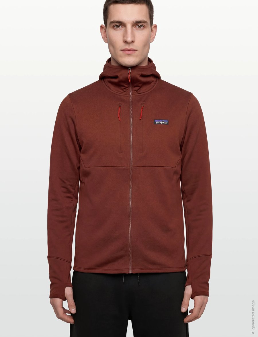 Patagonia - M's R1 Thermal Full-Zip Hoody - overdele - dried vanilla - 3