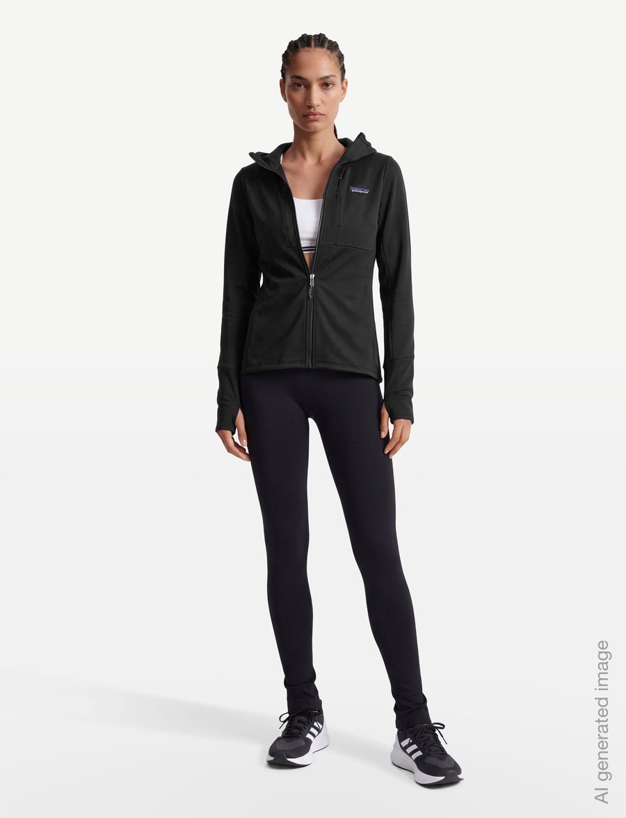 Patagonia - W's R1 Thermal Full-Zip Hoody - overdele - black - 0