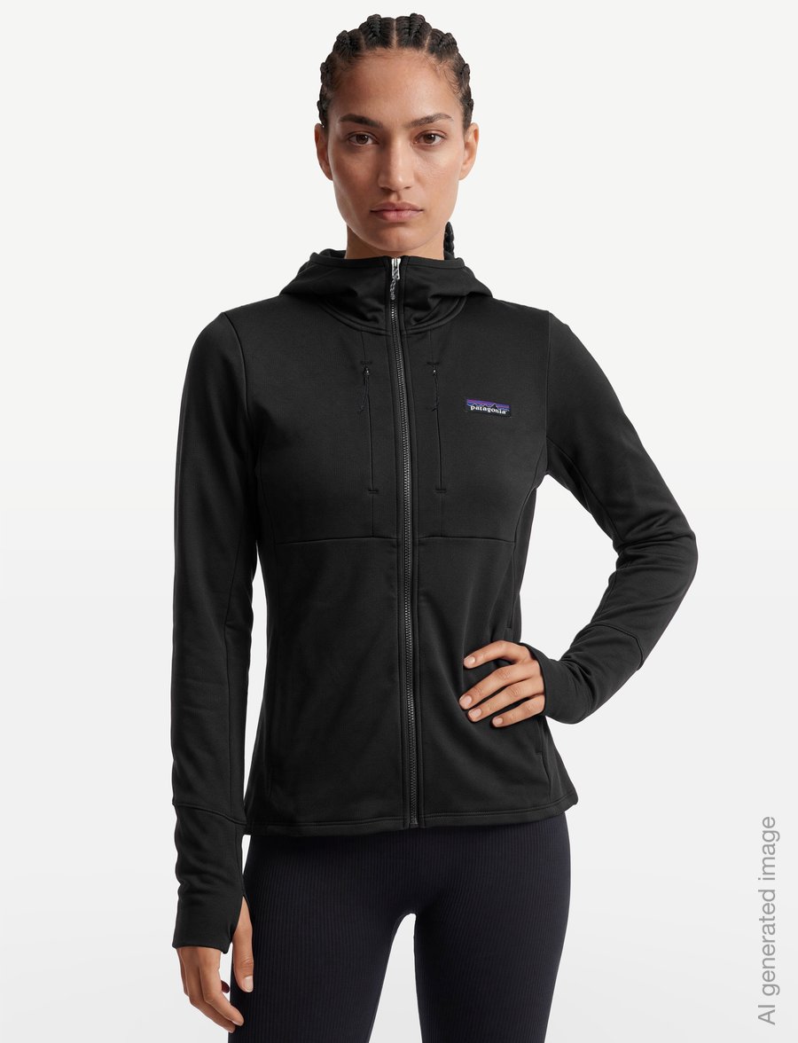 Patagonia - W's R1 Thermal Full-Zip Hoody - overdele - black - 3