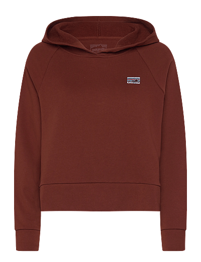 Patagonia W's Regenerative Organic Certified Cotton Essential Hoody - Oberteile - DRIED VANILLA / burgundy