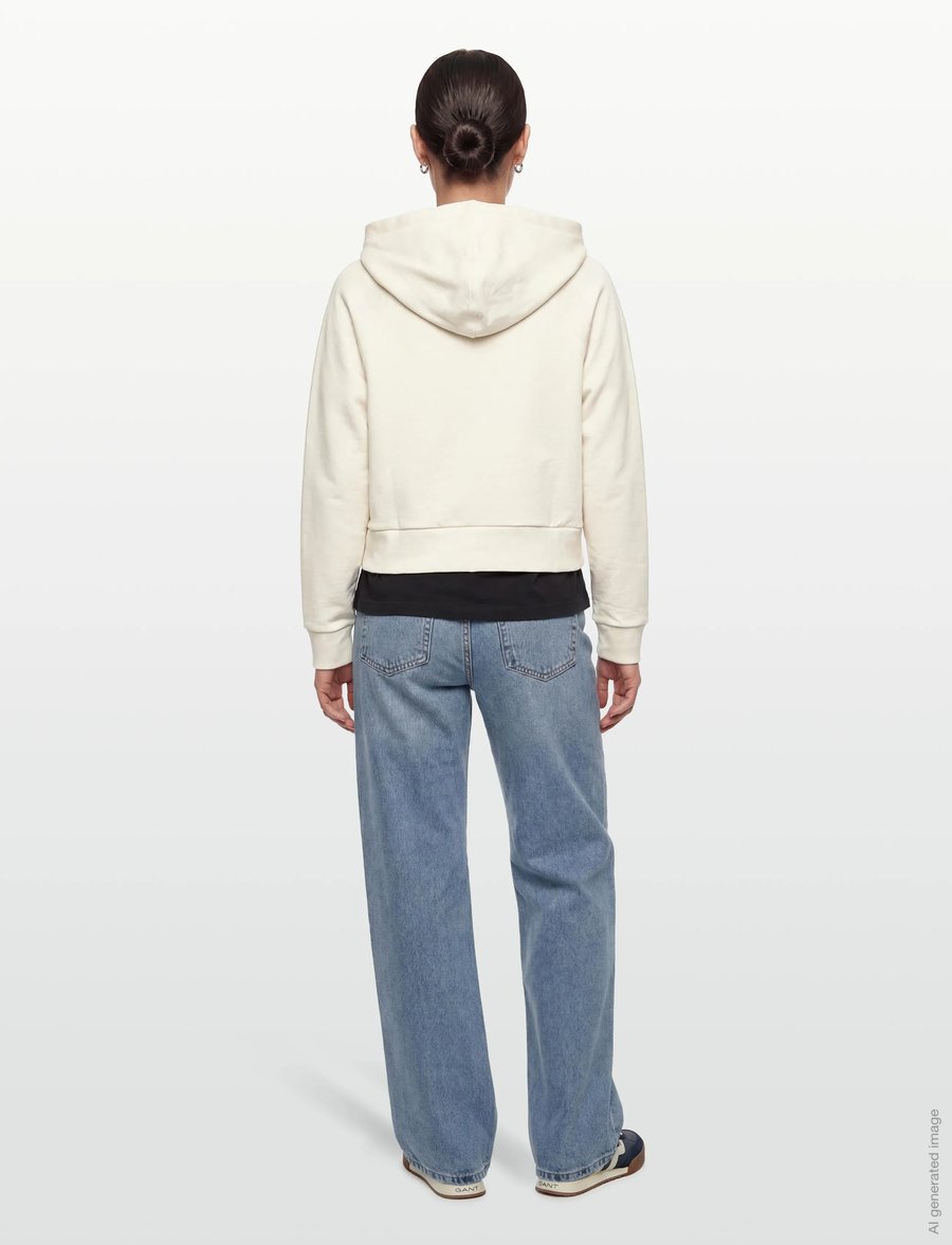 Patagonia - W's Regenerative Organic Certified Cotton Essential Hoody - sweats et sweats à capuche - wool white - 4