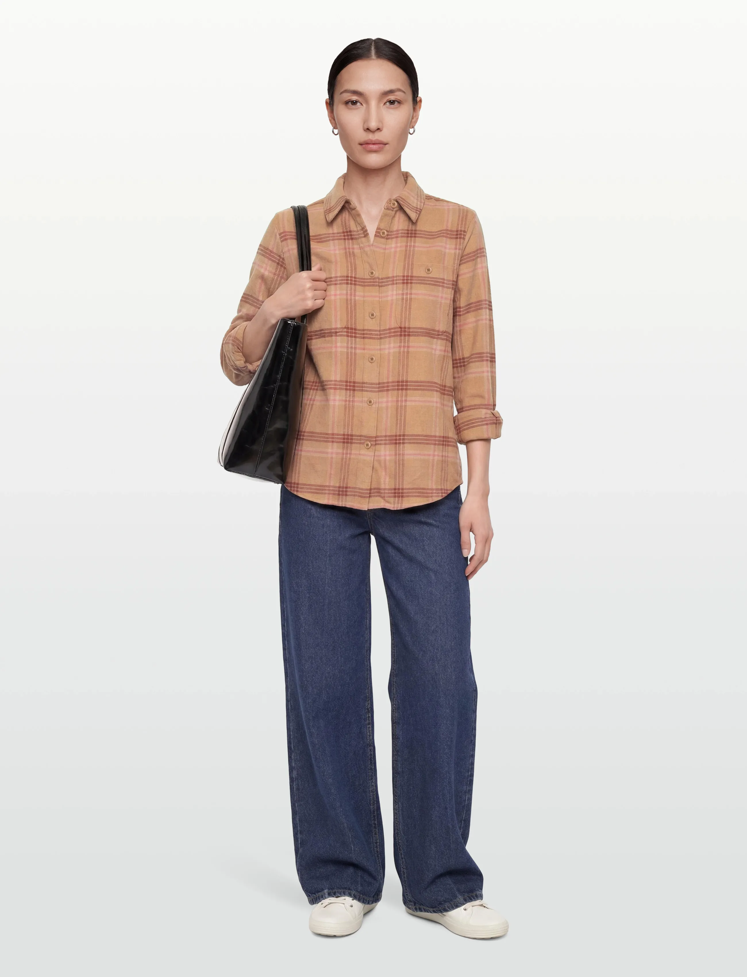 Patagonia W's Fjord Flannel Shirt - Hemden - OLD SPRUCE: NEST BROWN / pink/rose