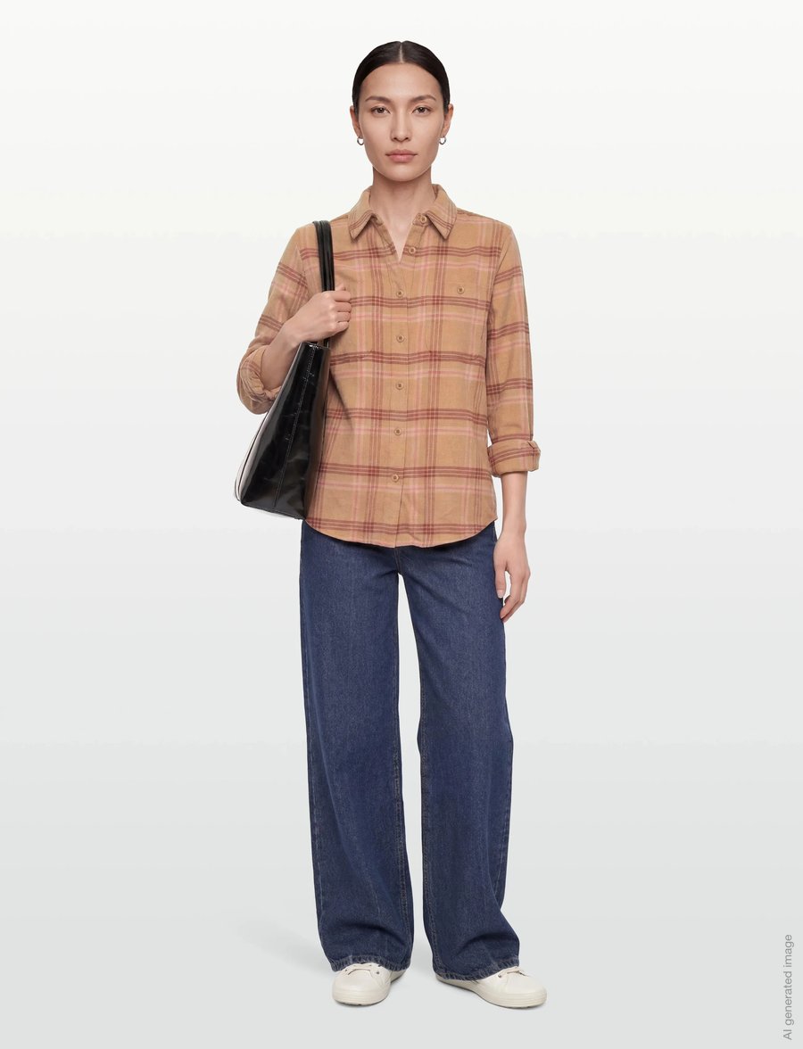 Patagonia - W's Fjord Flannel Shirt - tops & t-shirts - old spruce: nest brown - 0