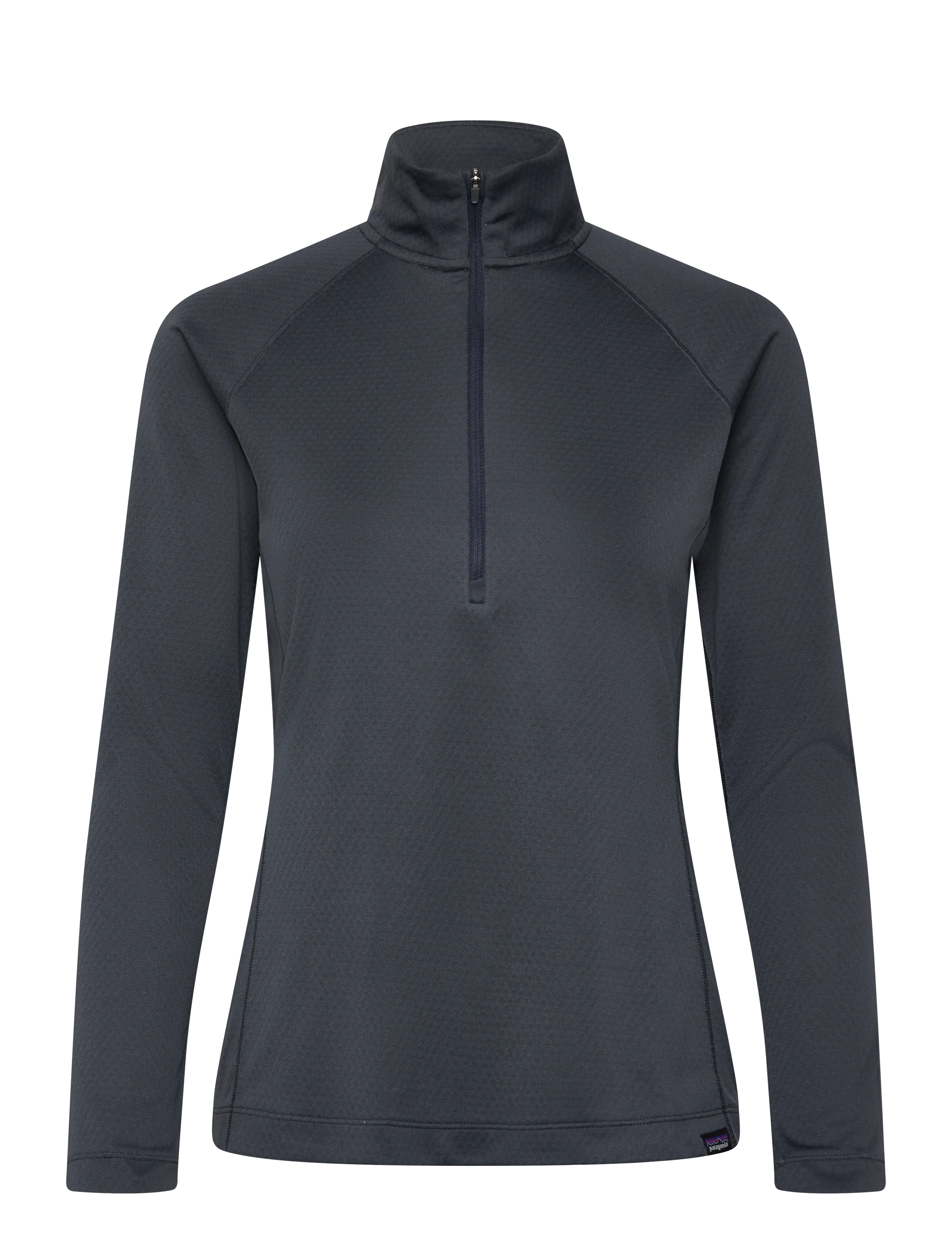 Patagonia W's Cap MW Zip Neck - Kläder - SMOLDER BLUE / grey