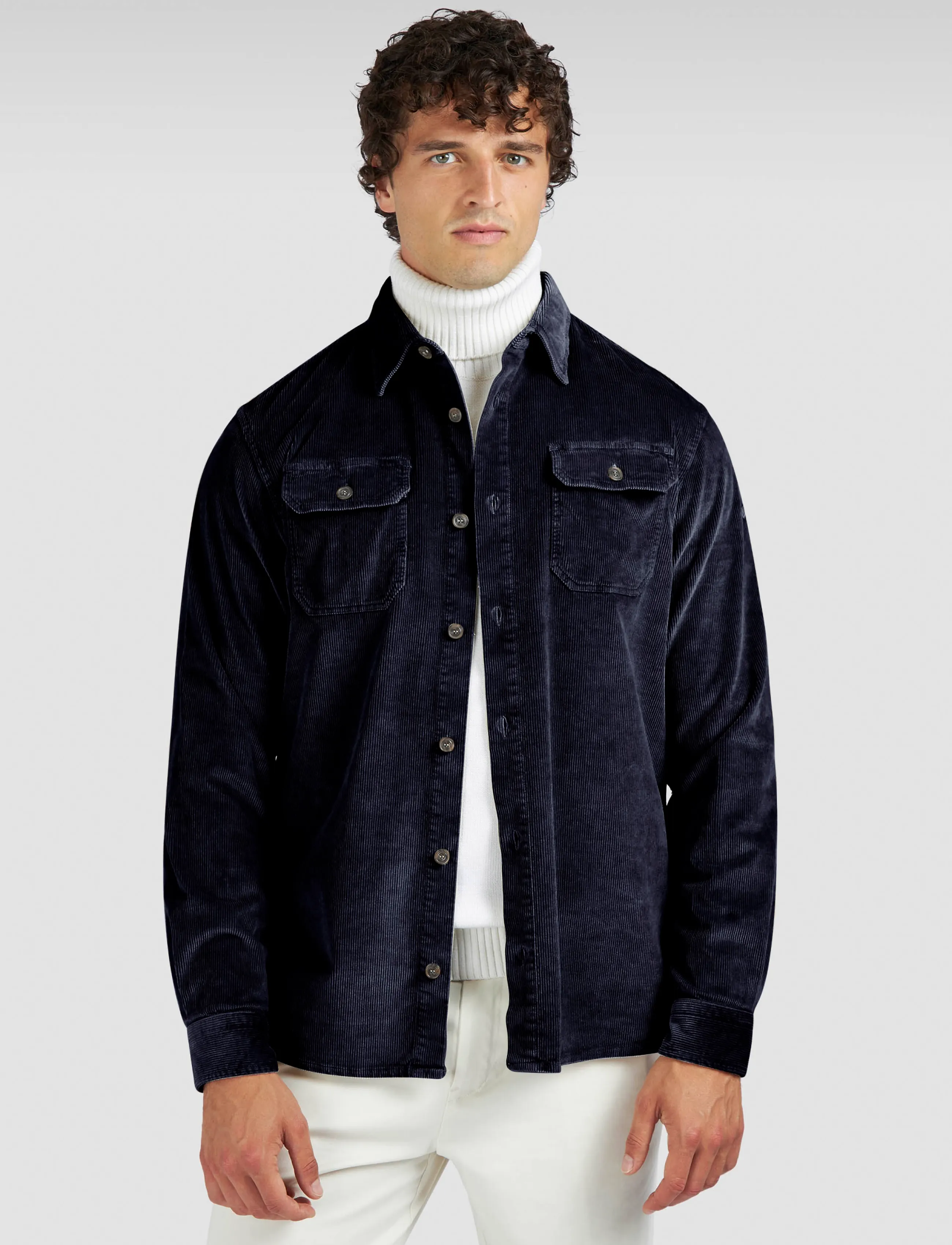 Paul & Shark Paul & Shark CORDUROY OVERSHIRT - Pealissärgid - BLUE NAVY / navy