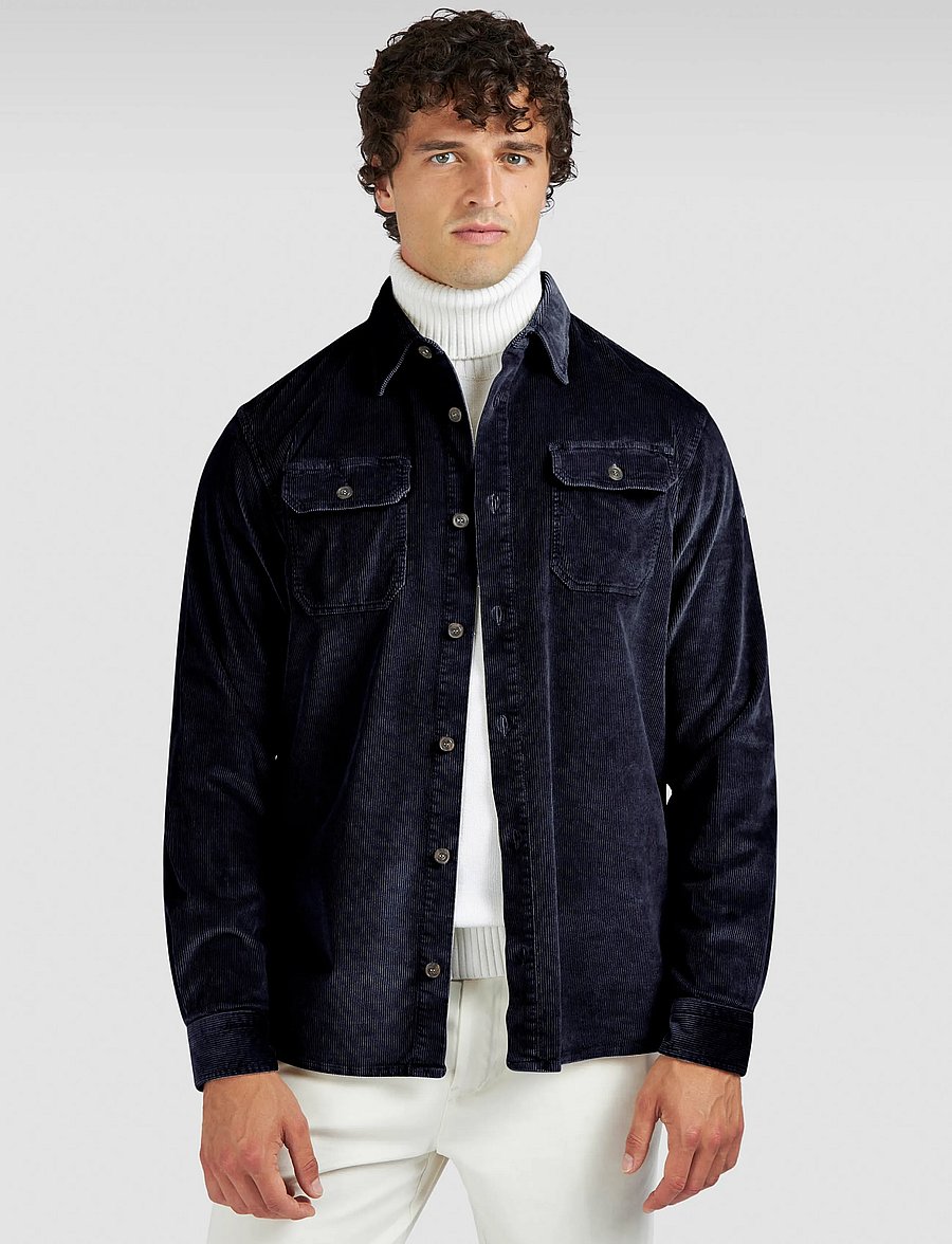 Paul & Shark - Paul & Shark CORDUROY OVERSHIRT - osta olukorra järgi - blue navy - 0