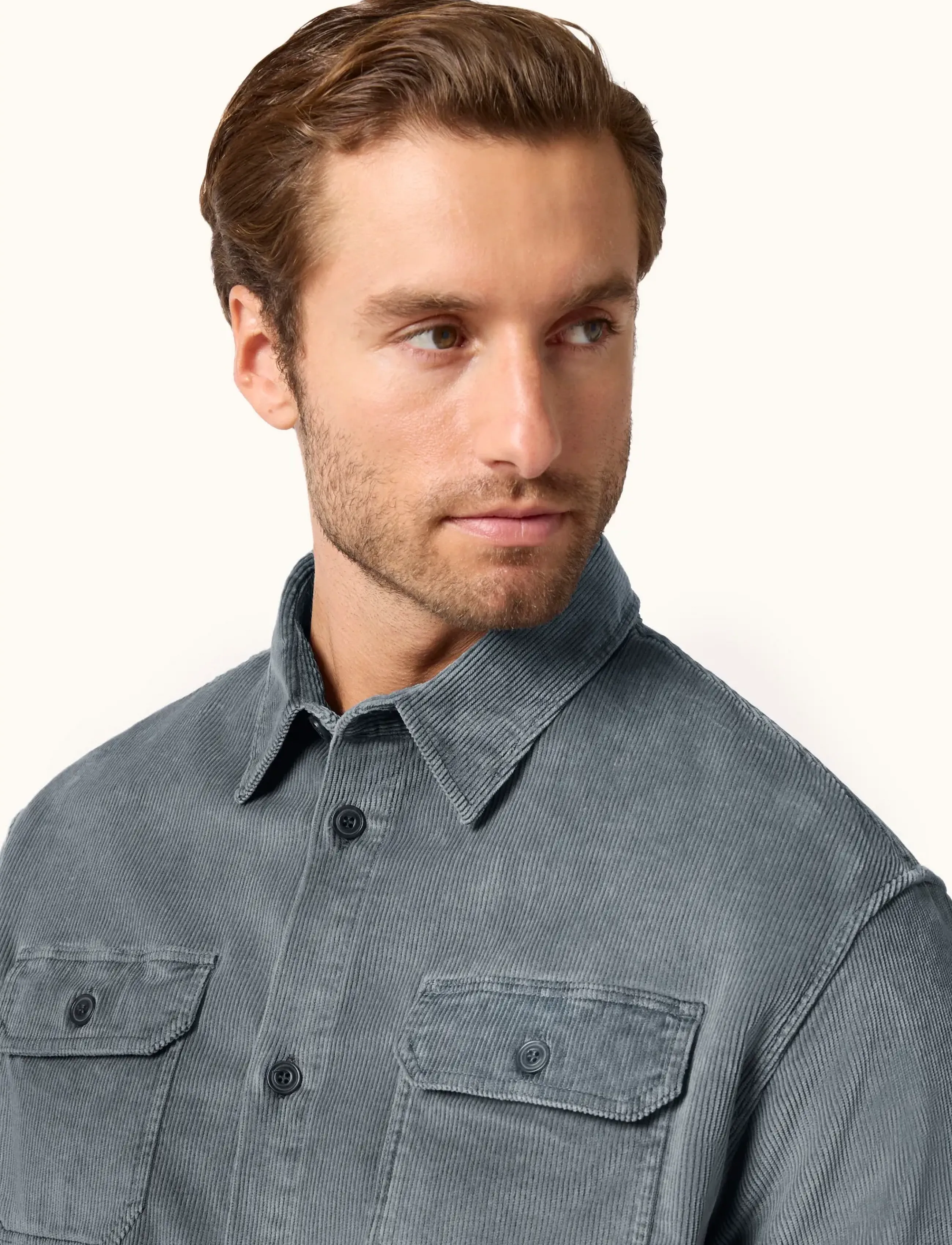 Paul & Shark Paul & Shark CORDUROY OVERSHIRT - Pealissärgid - IRON BLUE / blue