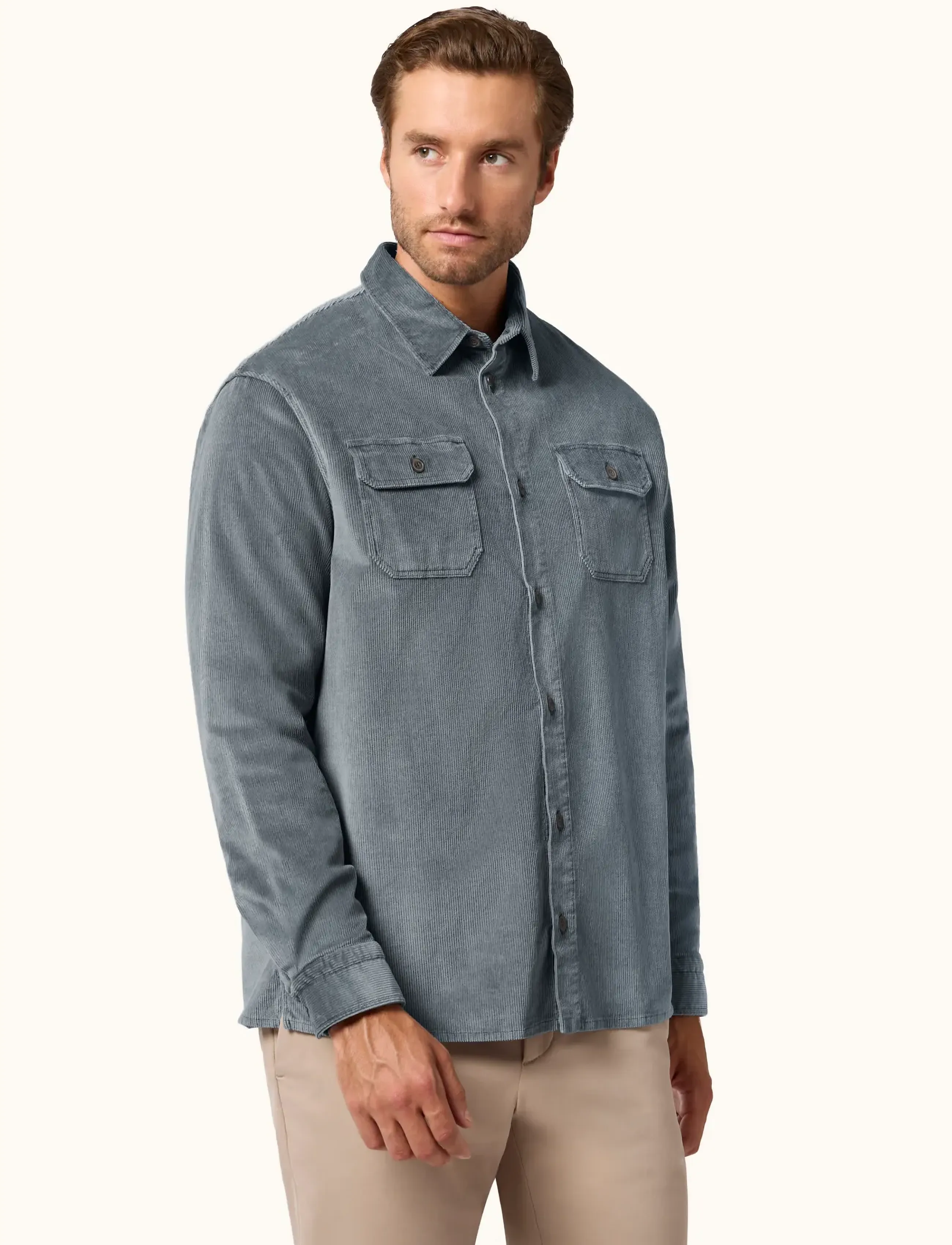 Paul & Shark - Paul & Shark CORDUROY OVERSHIRT - osta olukorra järgi - iron blue - 3