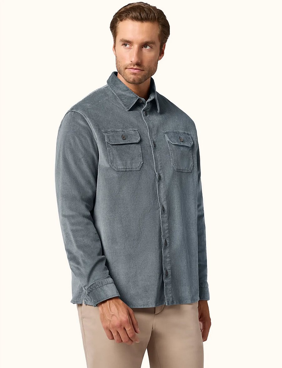 Paul & Shark - Paul & Shark CORDUROY OVERSHIRT - osta olukorra järgi - iron blue - 3