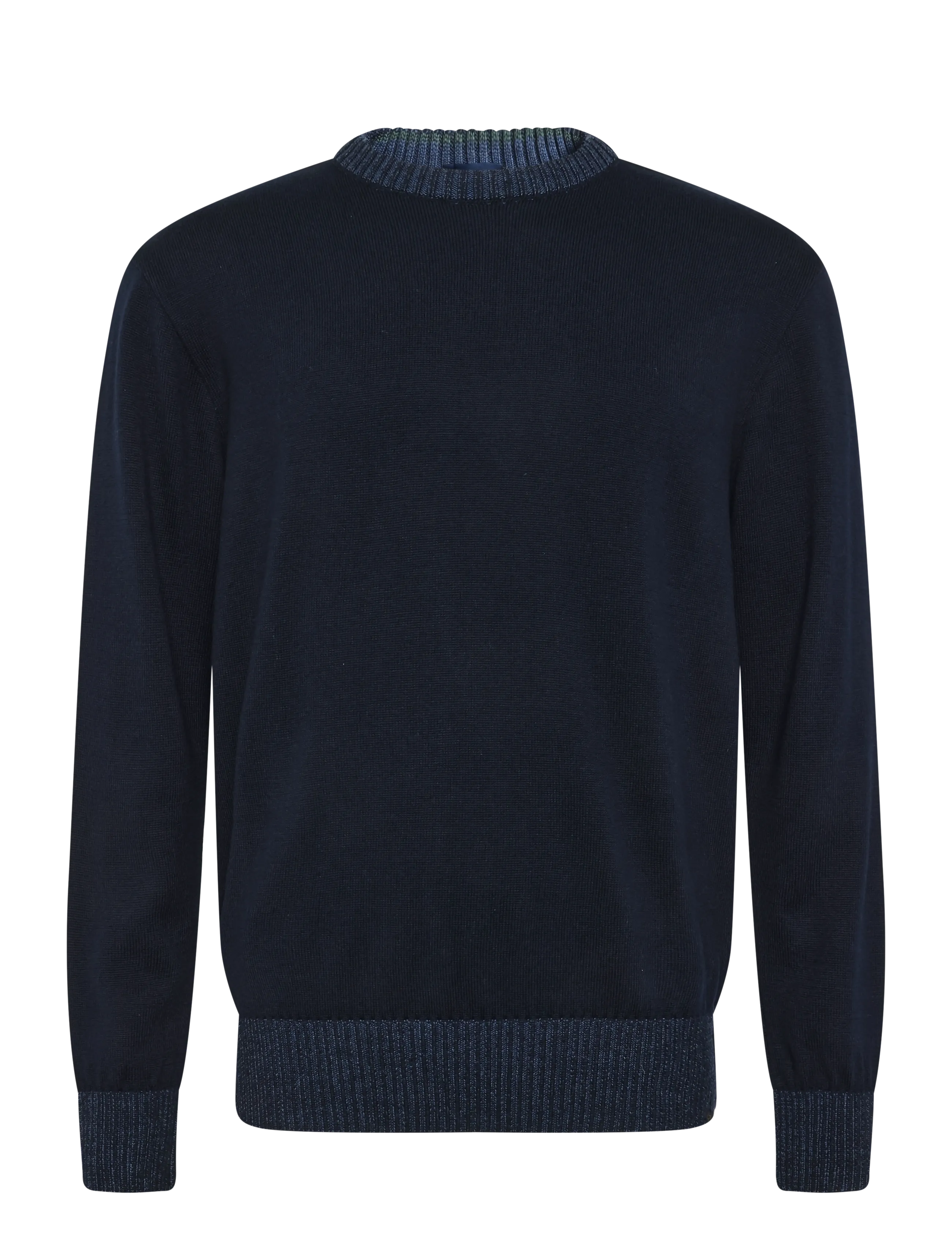 Paul & Shark MEN'S KNITTED WOOL ROUNDNECK SWEATER - Kläder - BLUE / navy