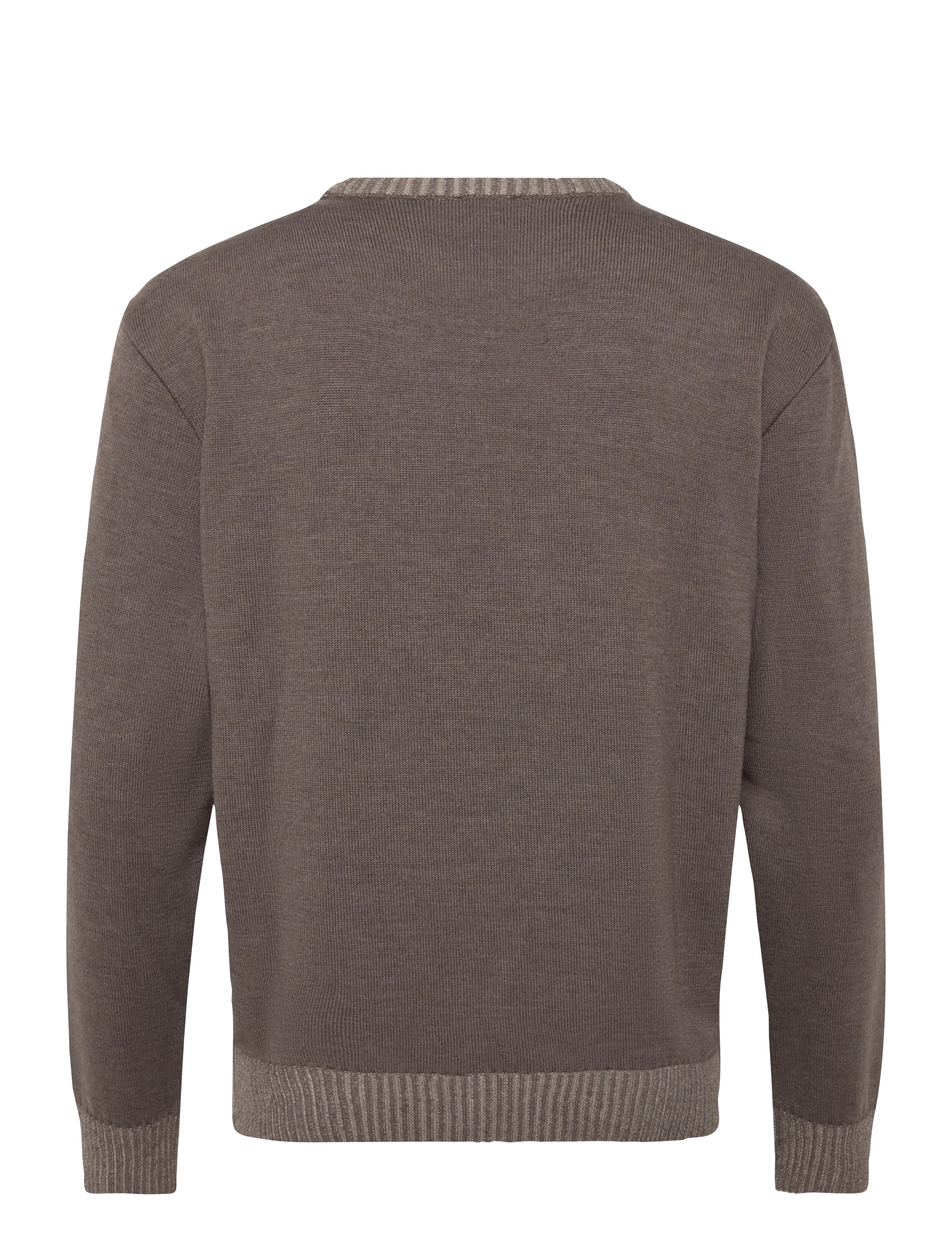 Paul & Shark - MEN'S KNITTED WOOL ROUNDNECK SWEATER - rundhalsad - melange taupe - 1