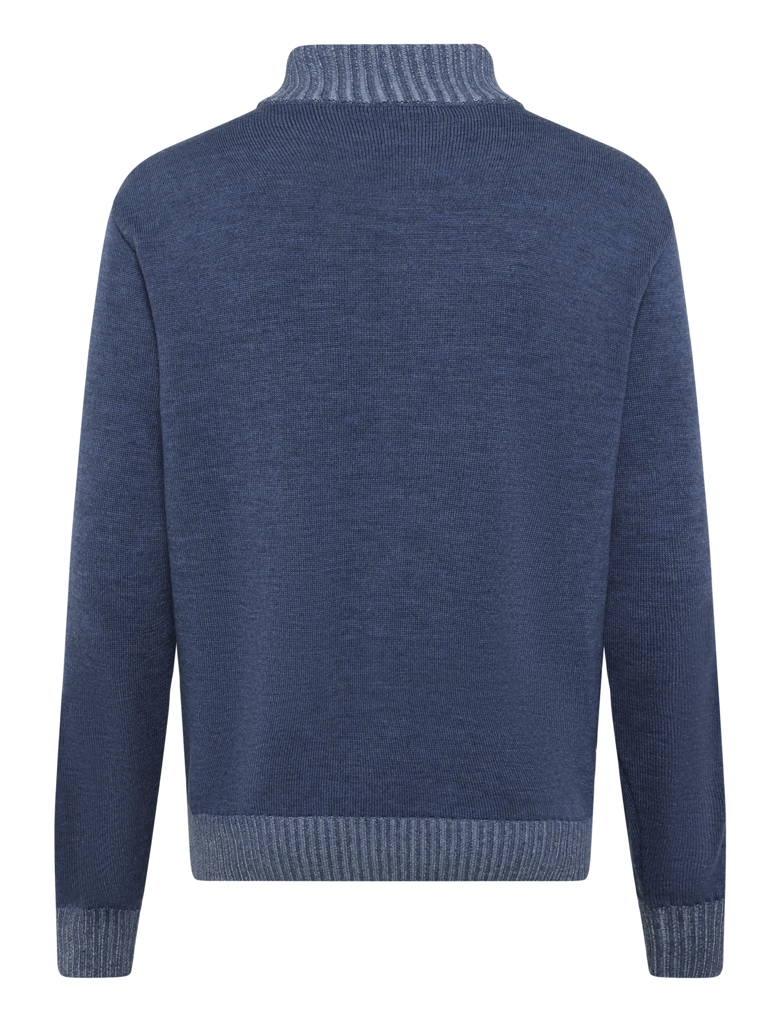 Paul & Shark - MEN'S KNITTED WOOL ZIPPED SWEATER - pullover mit halbem reißverschluss - cadet blue - 1