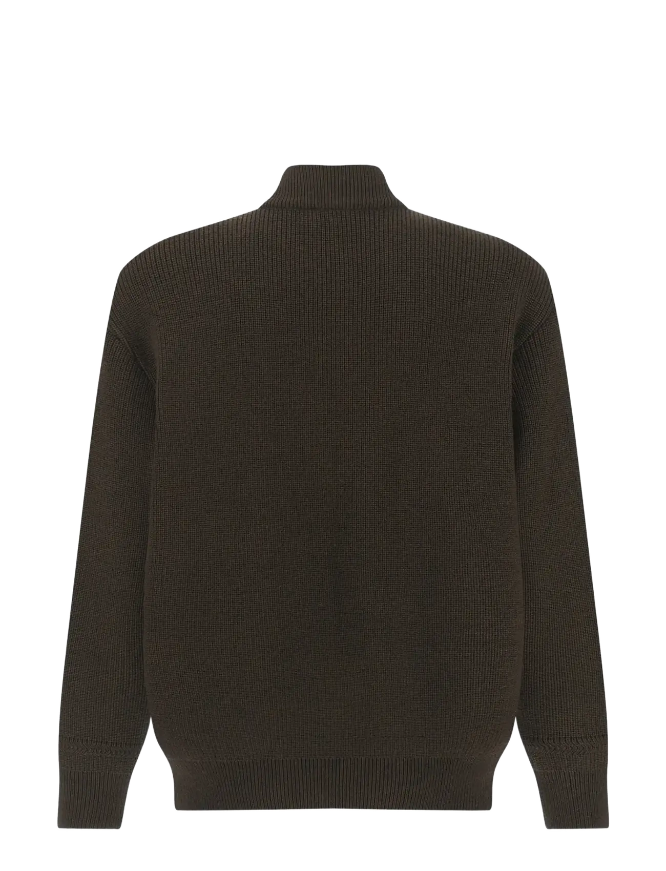 Paul & Shark - MEN'S KNITTED WOOL ZIPPED SWEATER - pullover mit halbem reißverschluss - brown - gold - 2