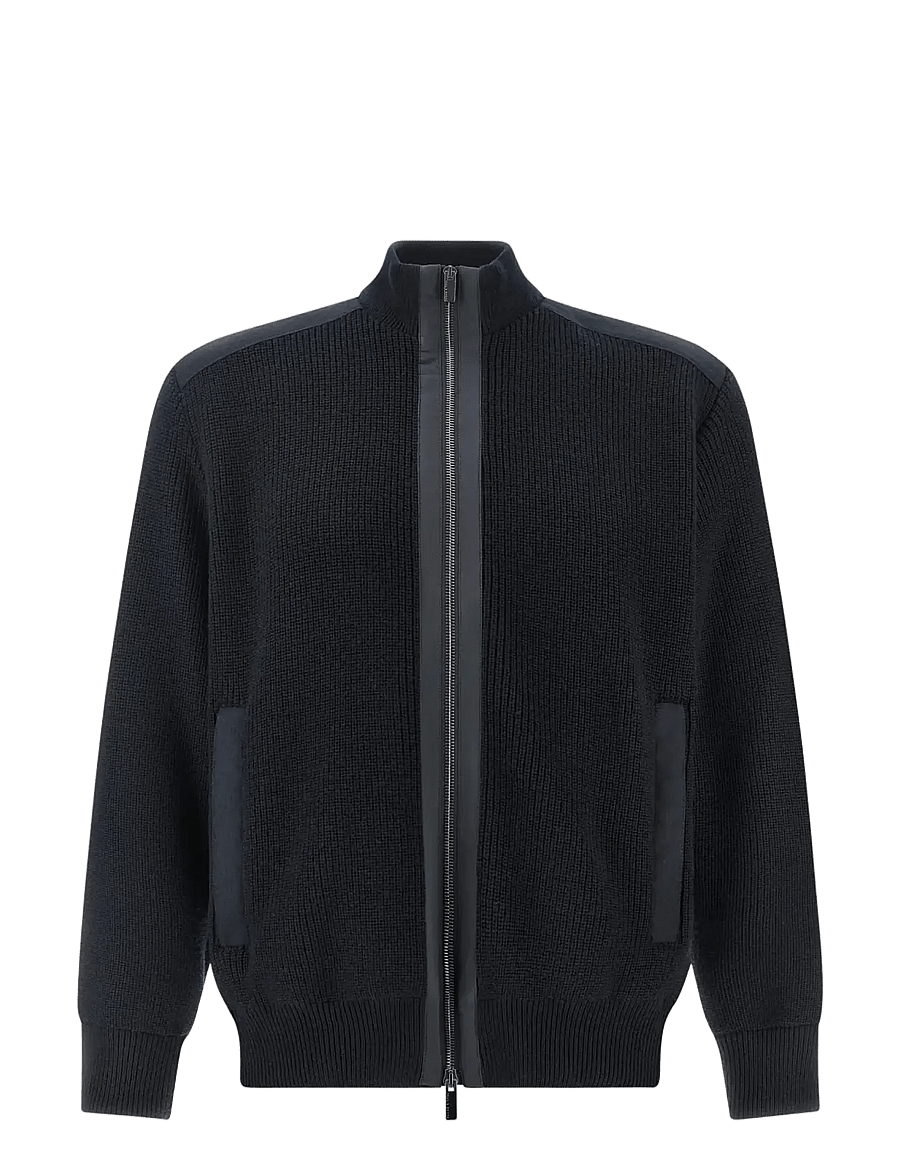 Paul & Shark - MEN'S KNITTED WOOL ZIPPED SWEATER - hybridjakker - blue - 1