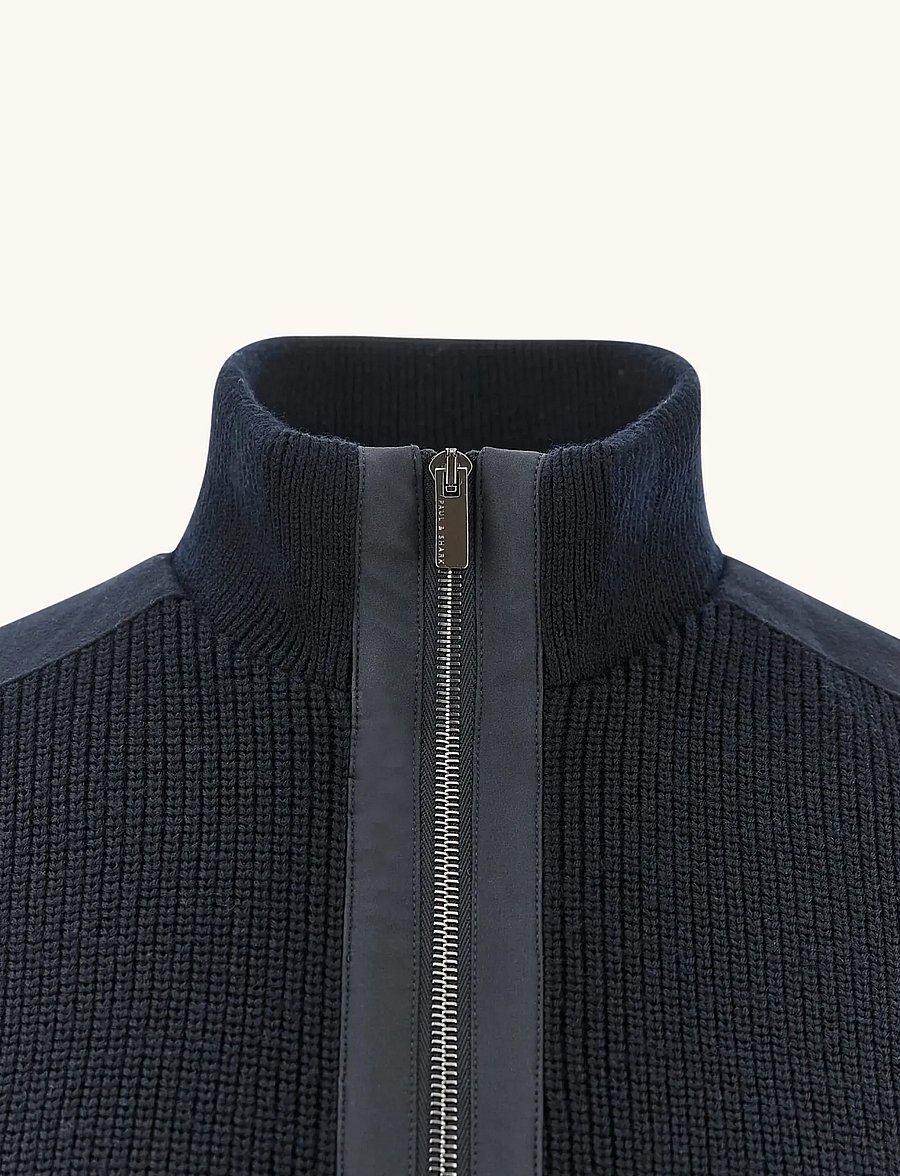 Paul & Shark - MEN'S KNITTED WOOL ZIPPED SWEATER - hybridjakker - blue - 5