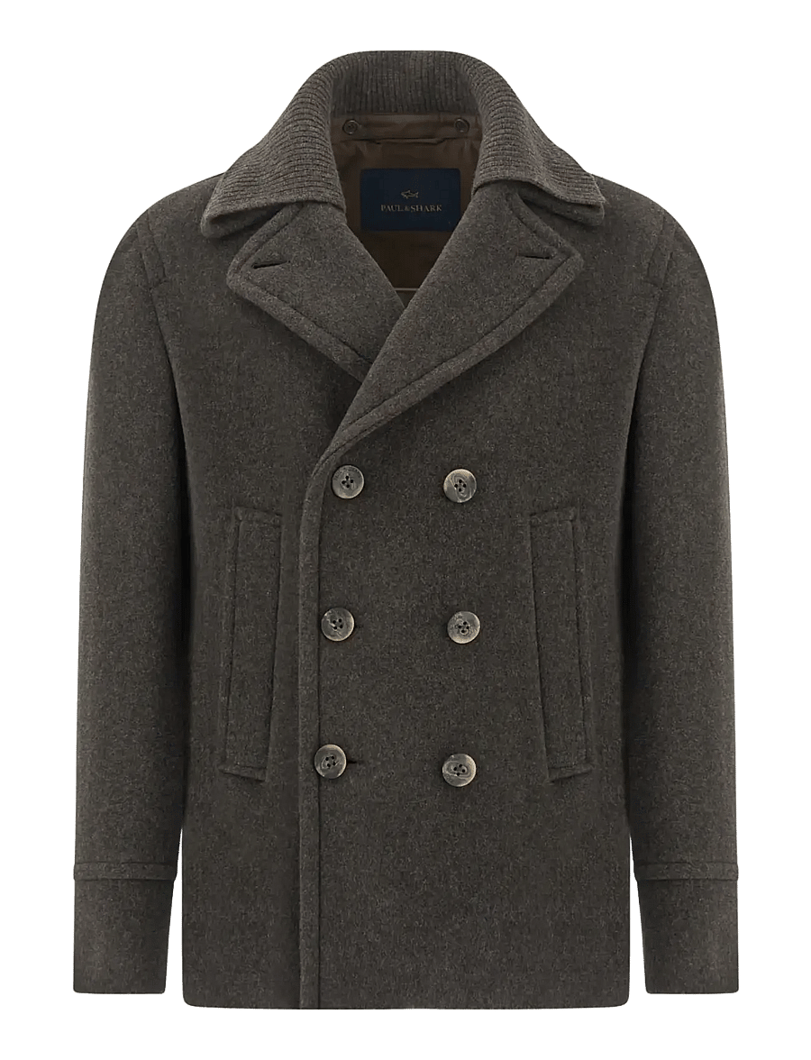 Paul & Shark - MAN'S PEACOAT C.W. WOOL - vinterjackor - brown - 1