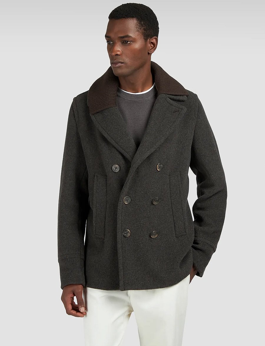 Paul & Shark - MAN'S PEACOAT C.W. WOOL - vinterjackor - brown - 0