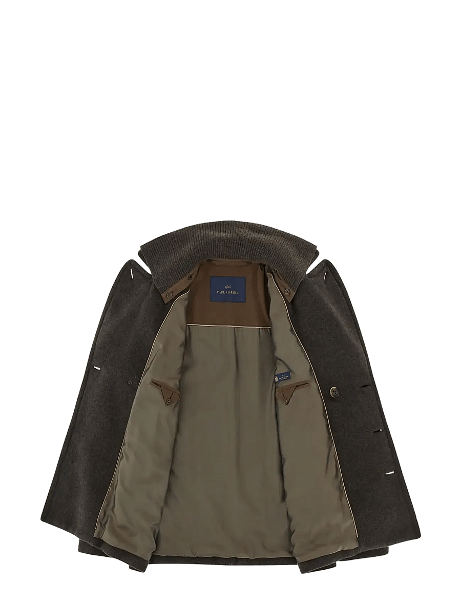 Paul & Shark - MAN'S PEACOAT C.W. WOOL - vinterjackor - brown - 4