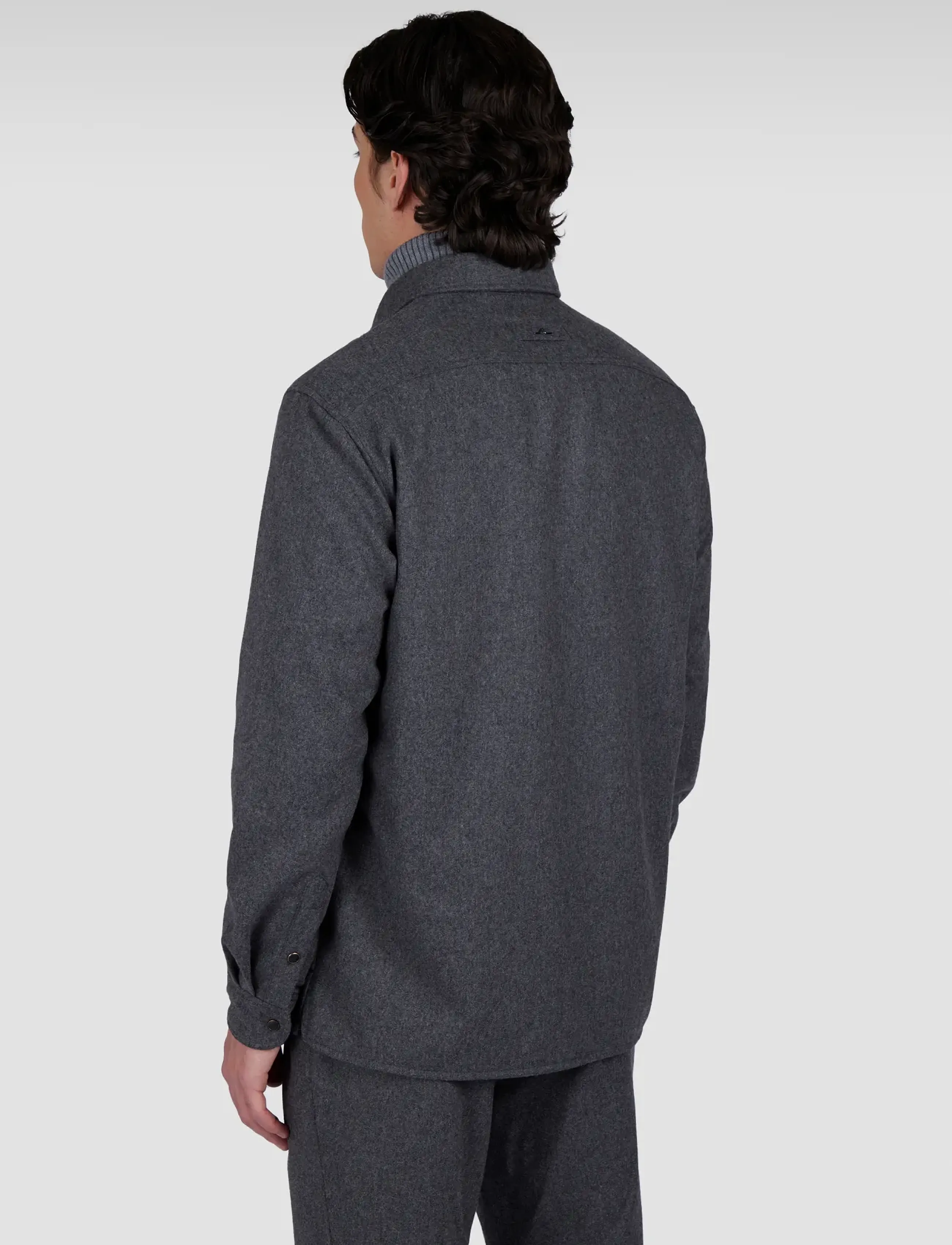Paul & Shark - MEN'S WOVEN WOOLLEN OVERSHIRT - charcoal - 2