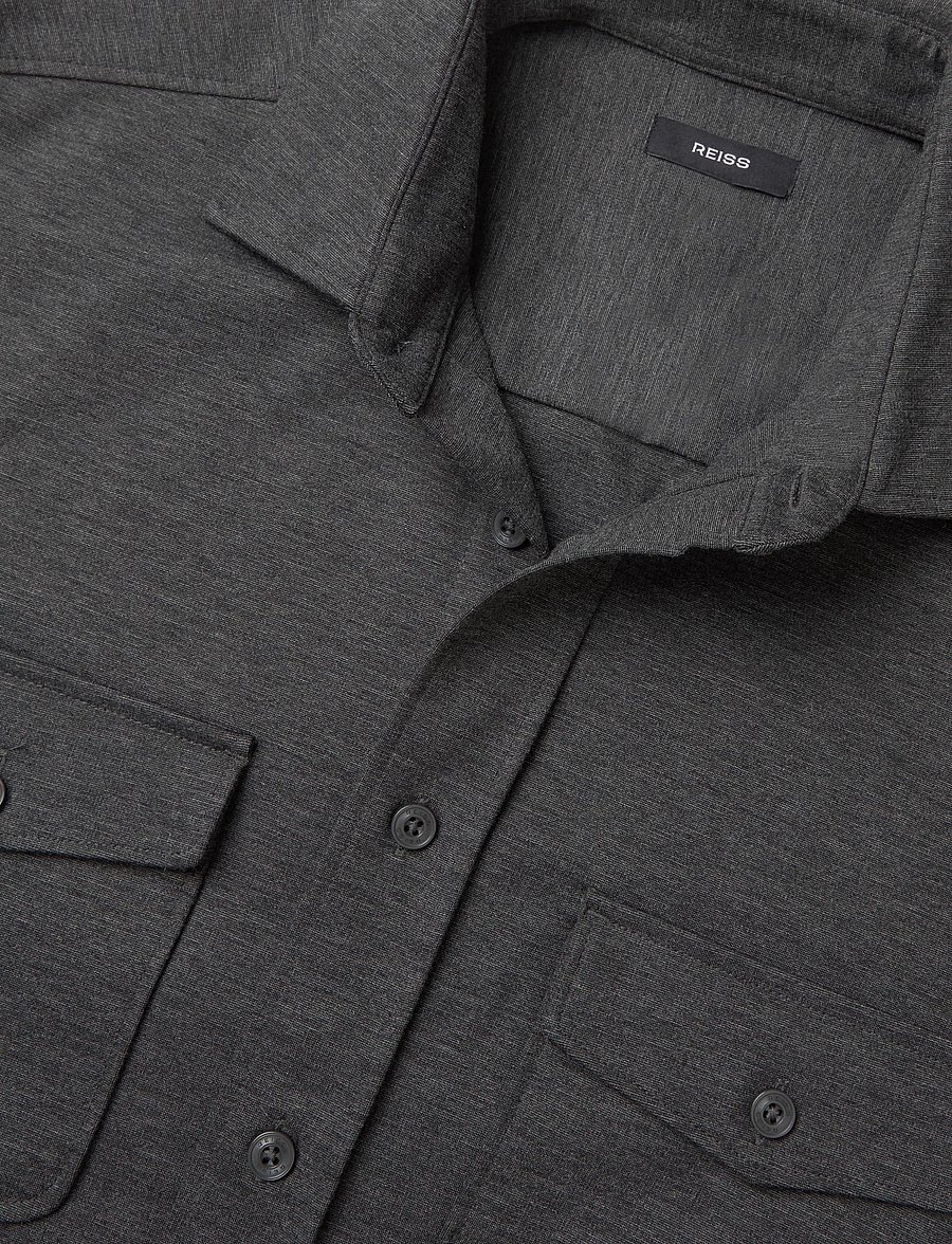 Paul & Shark - MEN'S WOVEN WOOLLEN OVERSHIRT - shop by occasion - charcoal - 5