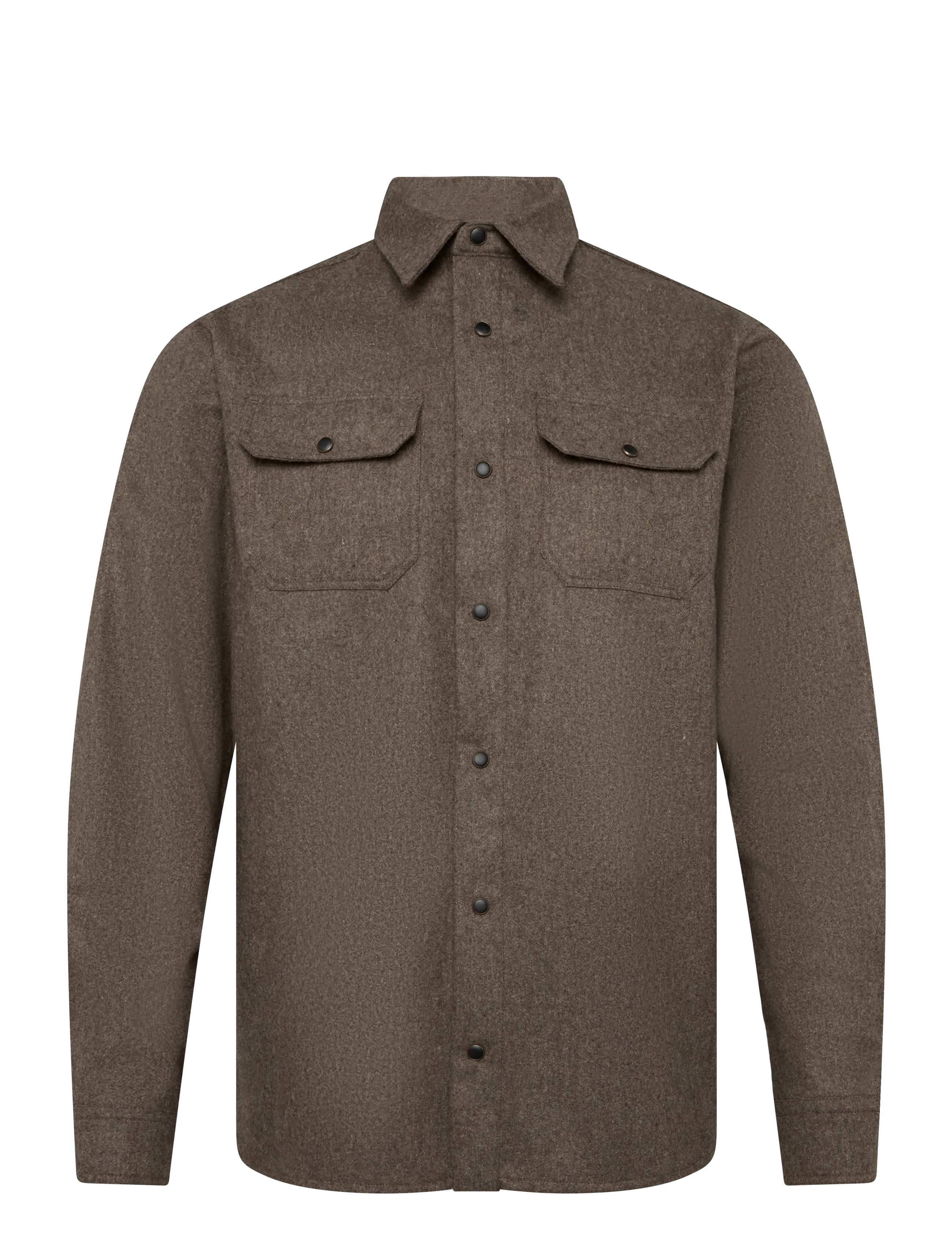 Paul & Shark MEN'S WOVEN WOOLLEN OVERSHIRT - Neuheiten - DARK BROWN / brown