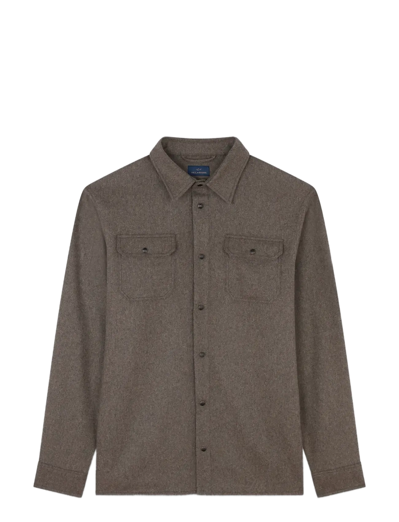 Paul & Shark MEN'S WOVEN WOOLLEN OVERSHIRT - Tøj - DARK BROWN / brown