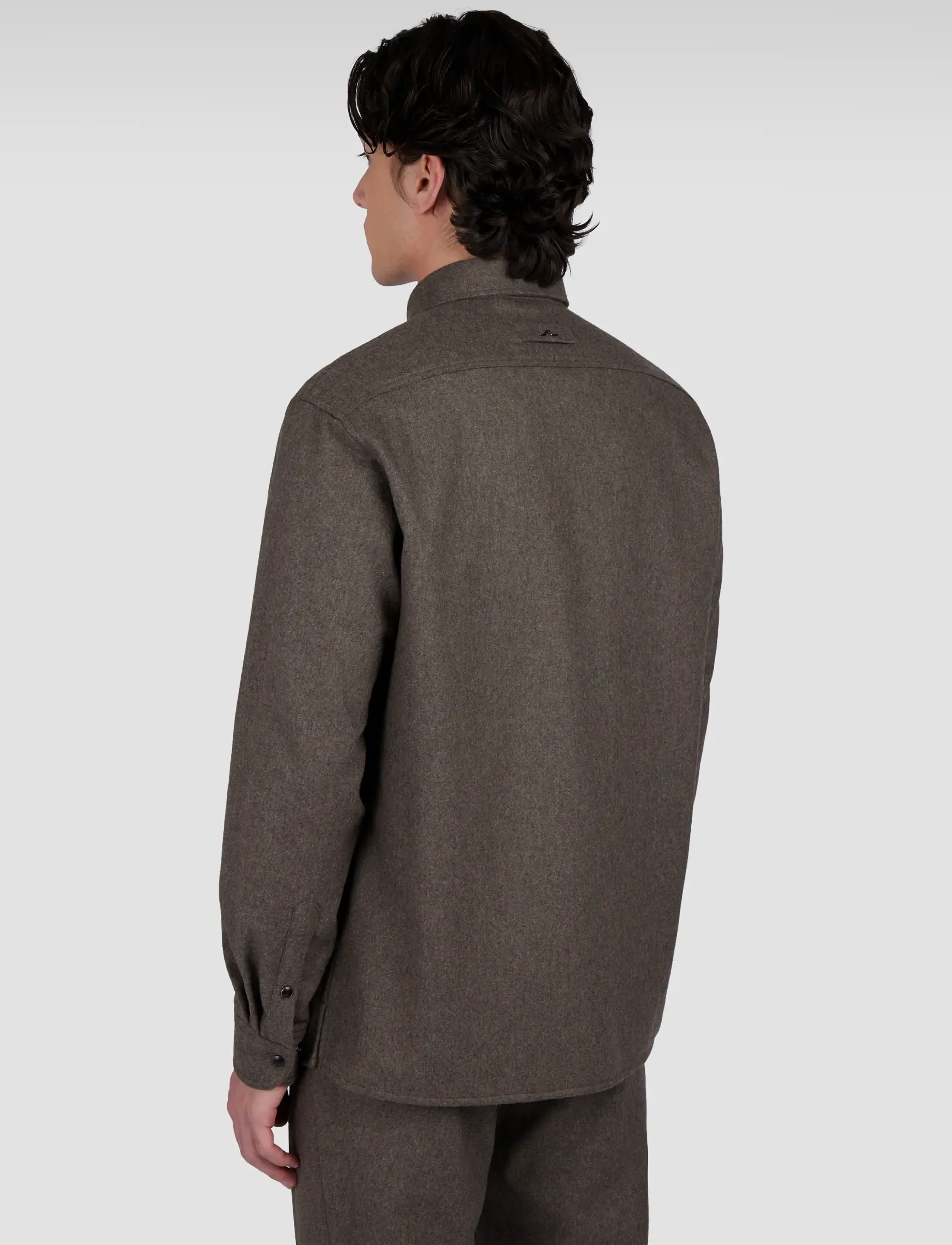 Paul & Shark - MEN'S WOVEN WOOLLEN OVERSHIRT - dark brown - 2