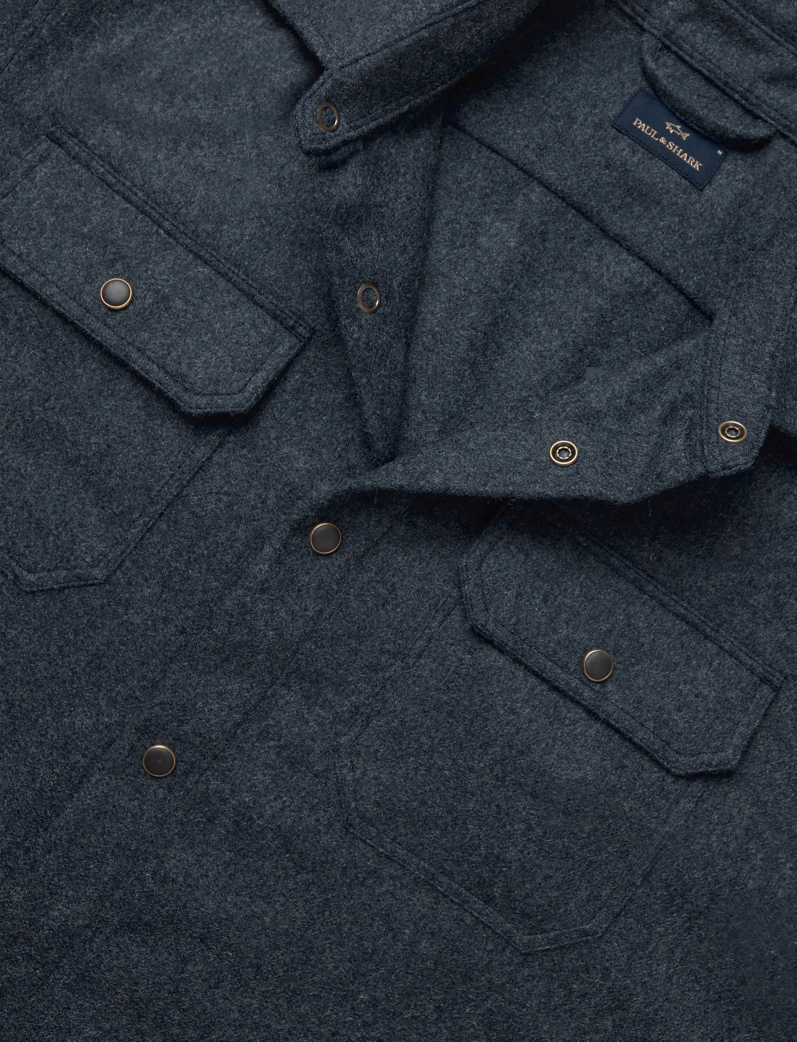 Paul & Shark - MEN'S WOVEN WOOLLEN OVERSHIRT - shop by occasion - iron blue - 2
