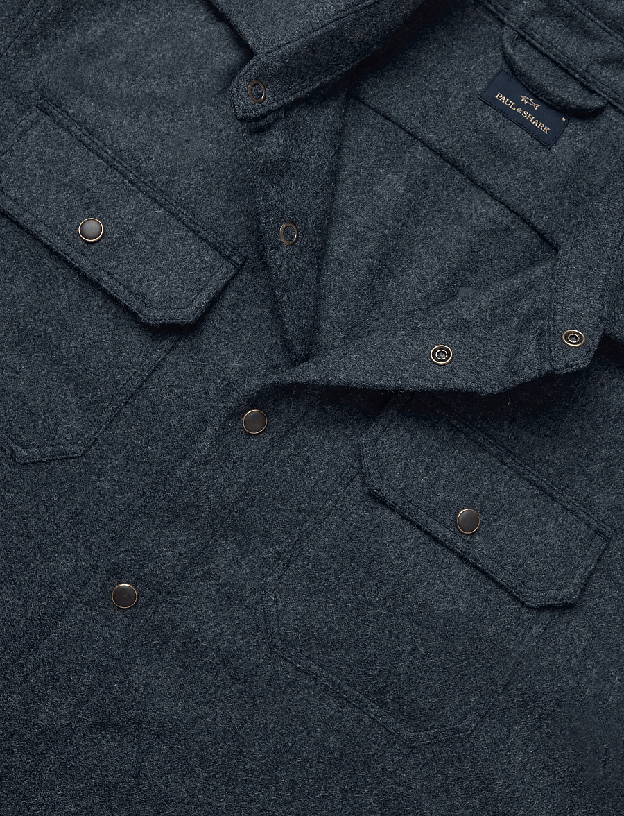 Paul & Shark - MEN'S WOVEN WOOLLEN OVERSHIRT - shop by occasion - iron blue - 2