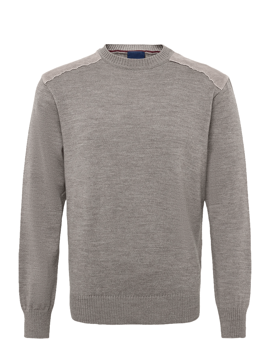 Paul & Shark - MEN'S KNITTED WOOL ROUNDNECK SWEATER - rundhals - beige-beige - 0