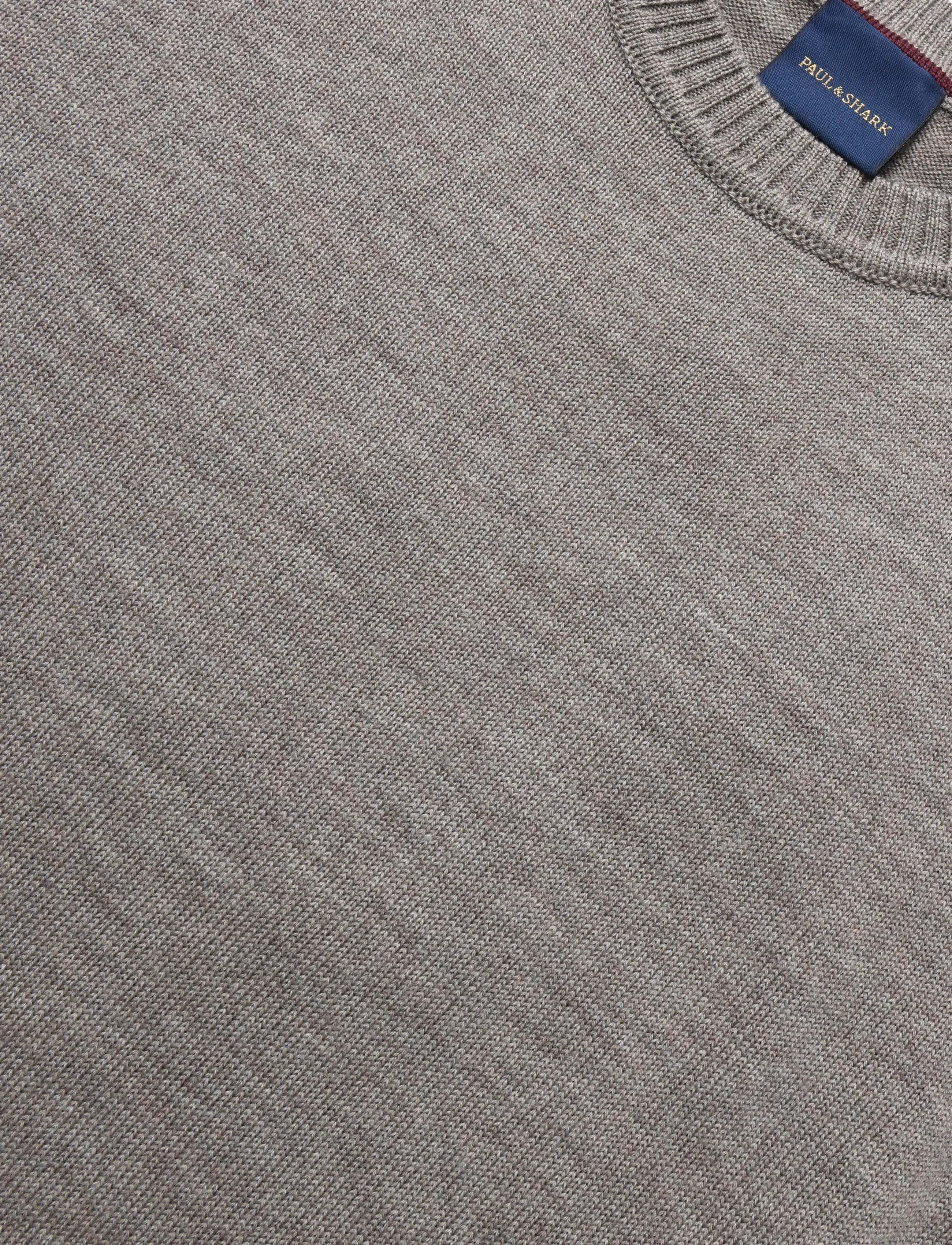 Paul & Shark - MEN'S KNITTED WOOL ROUNDNECK SWEATER - rundhals - beige-beige - 2