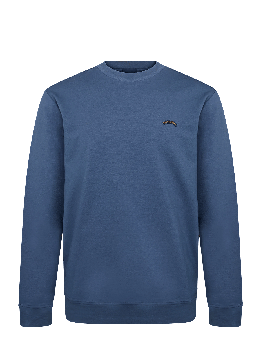 Paul & Shark - MEN'S KNITTED ROUNDNECK C.W. COTTON NYLON - round necks - cadet blue - 0