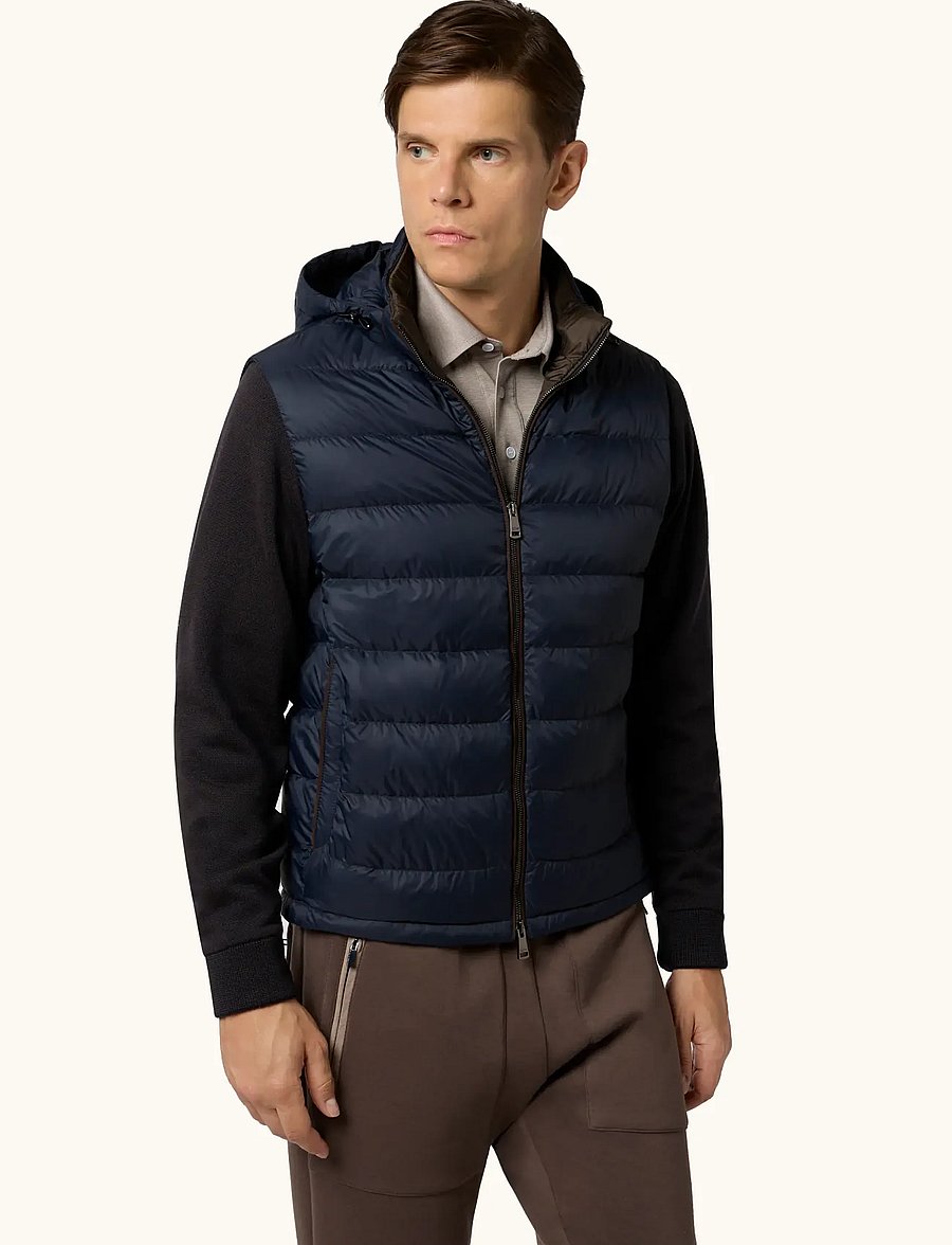 Paul & Shark - MEN'S WOVEN HYBRID JACKET - hybrid jackets - blue - 3
