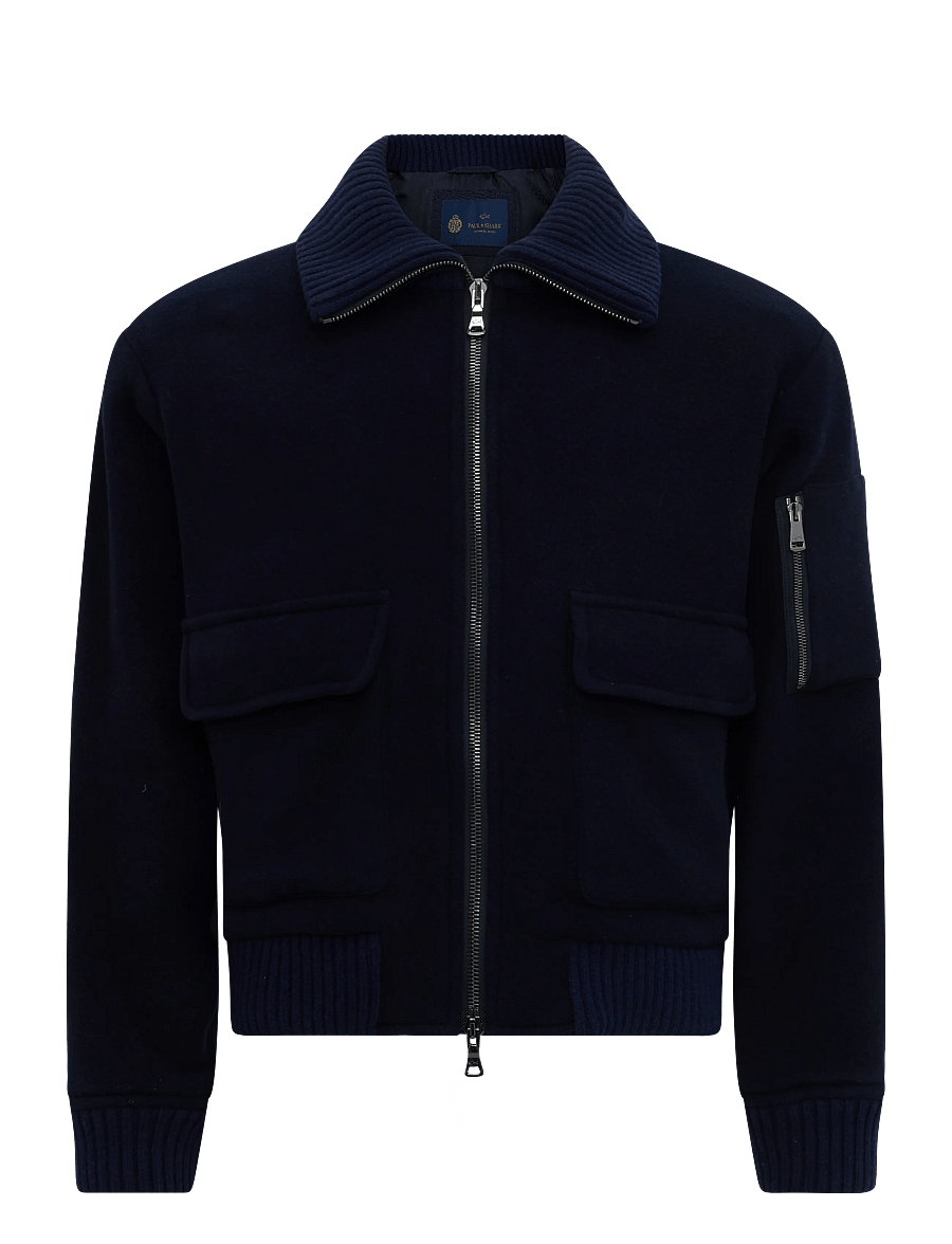 Paul & Shark - MEN'S BOMBER C.W. WOOL - jacken - blue - 0