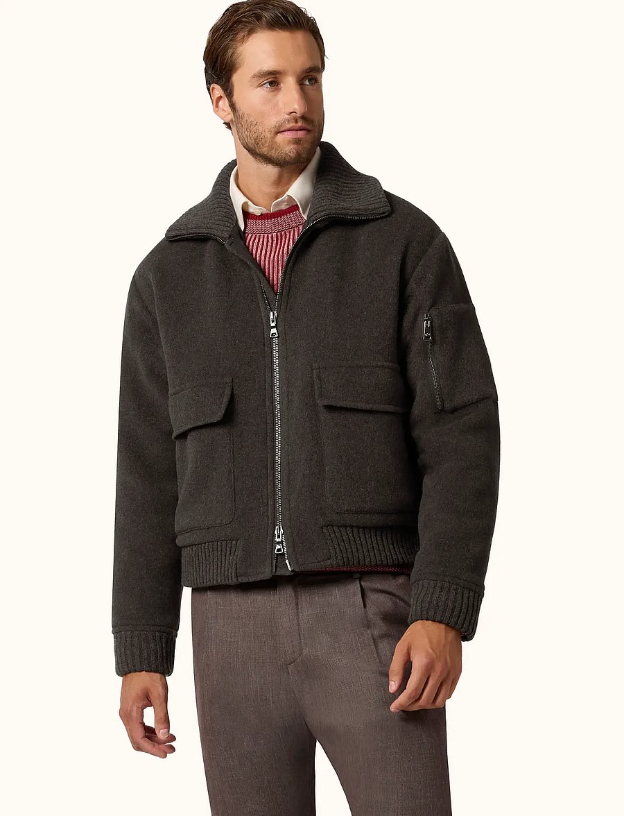 Paul & Shark - MEN'S BOMBER C.W. WOOL - jacken - brown - 0