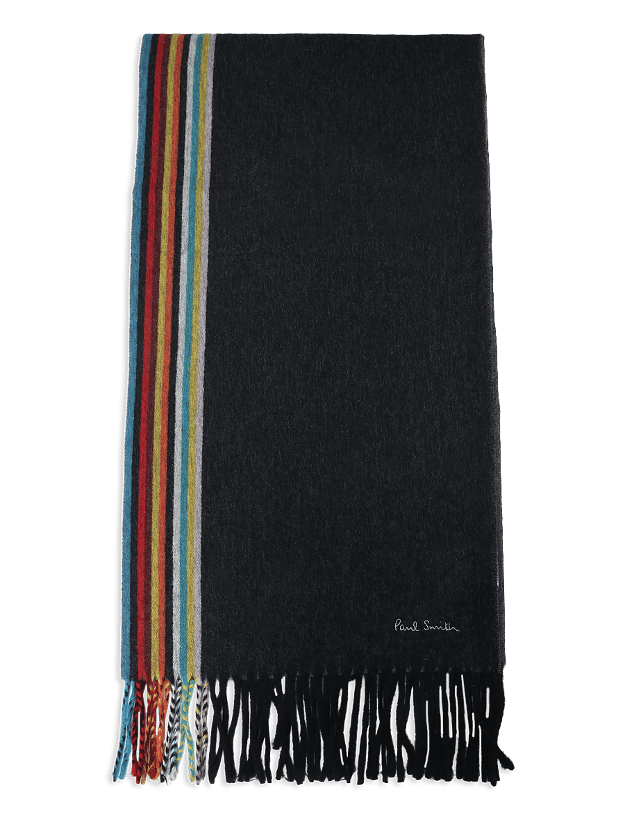 PS Paul Smith - MEN SCARF SIG WOVEN EDGE - halstørklæder - black - 0