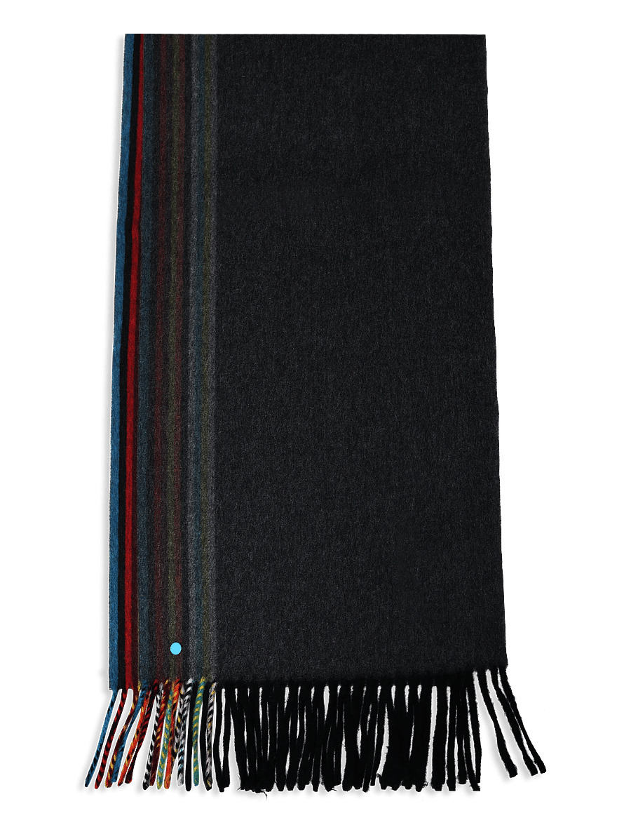 PS Paul Smith - MEN SCARF SIG WOVEN EDGE - halstørklæder - black - 1