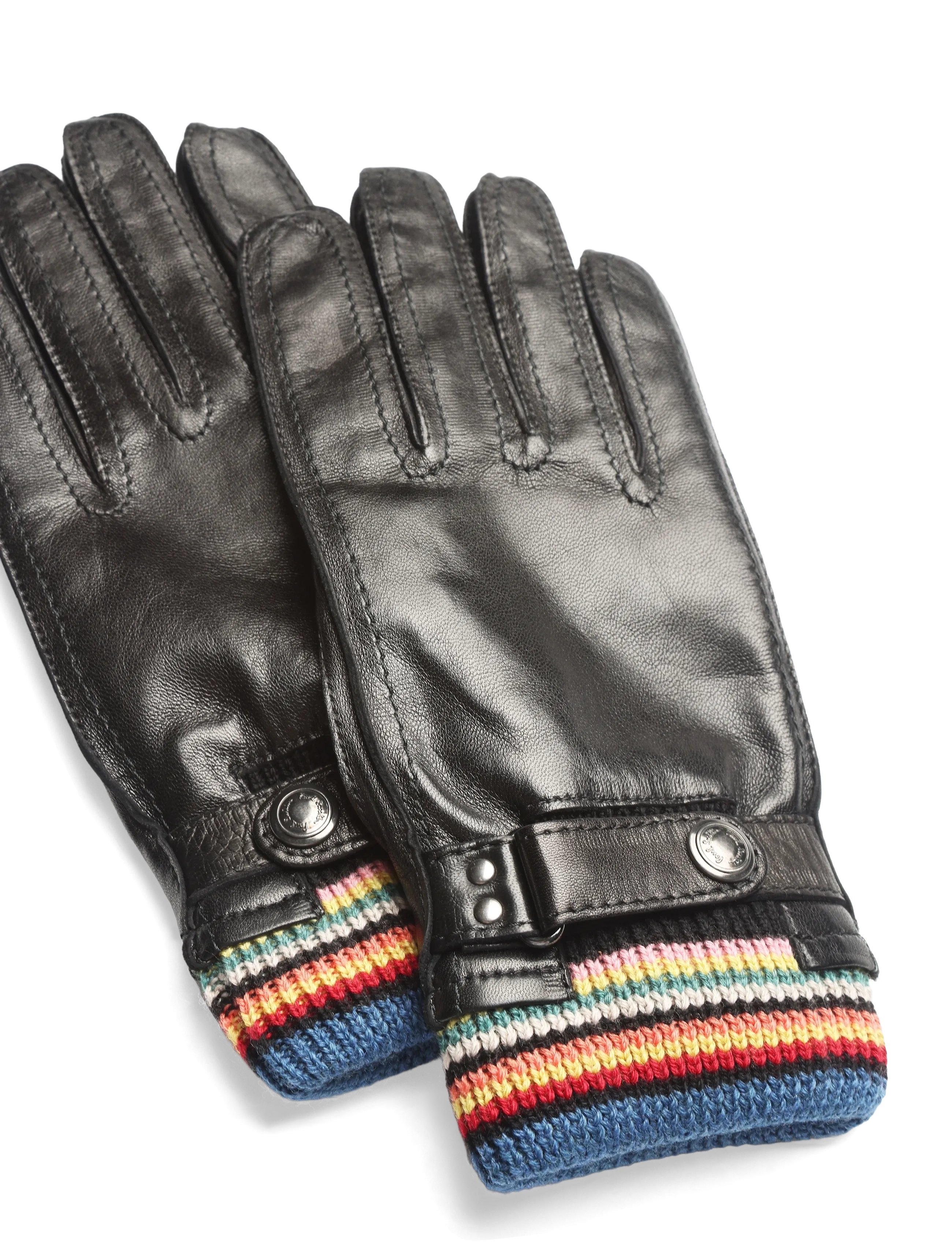 PS Paul Smith - MEN GLOVE SIG STRIPE CUFF - nach anlass kaufen - 79_black - 2