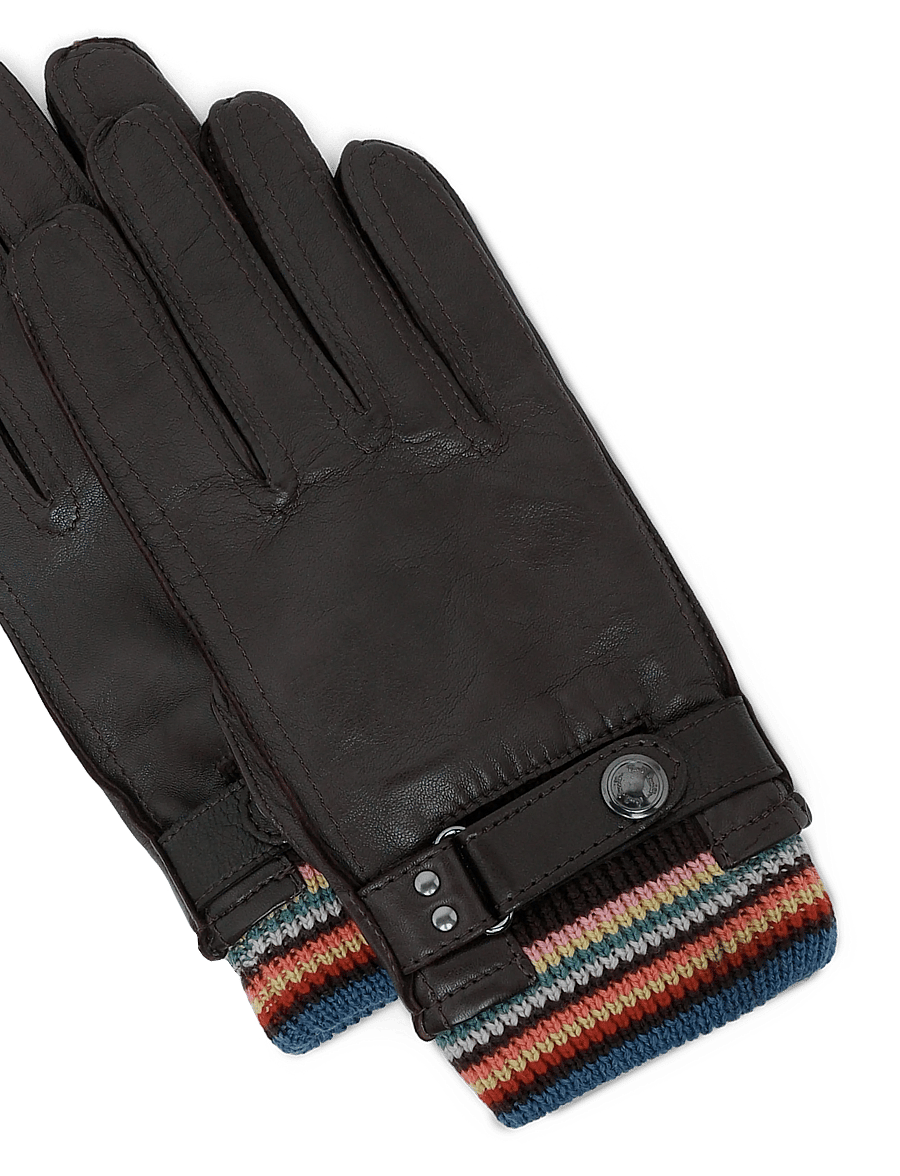 PS Paul Smith - MEN GLOVE SIG STRIPE CUFF - shop by occasion - chocolate - 2