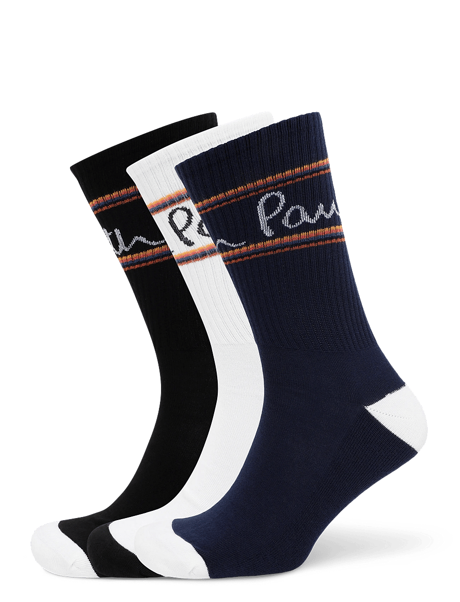 PS Paul Smith - MEN SOCK 3 PK MNLN SPORT - tennissocken - 1a_mixed plate 1 - 0