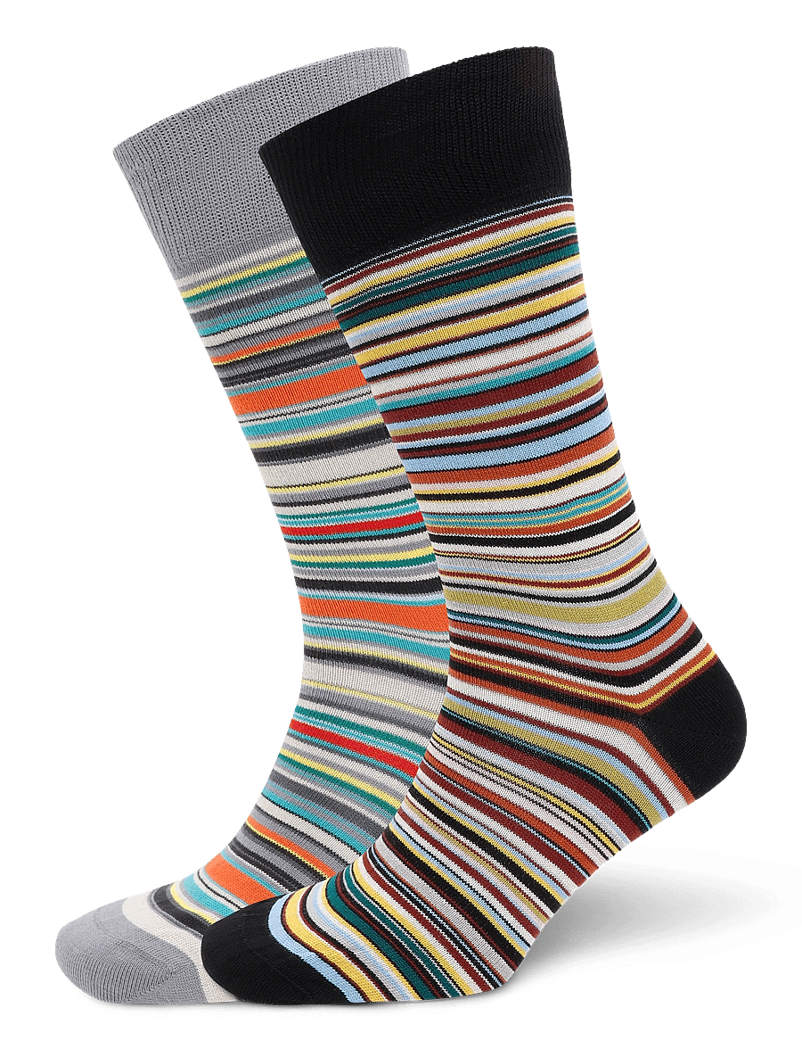PS Paul Smith - MEN SOCK 2 PACK SIGNTR - vanliga strumpor - 1b_mixed plate 2 - 0