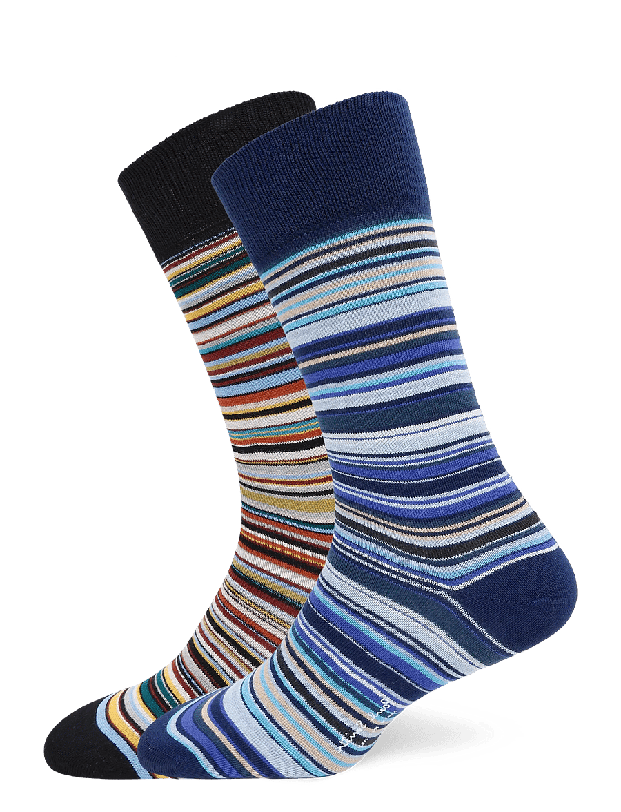 PS Paul Smith - MEN SOCK 2 PACK SIGNTR - tennissocken - 3b_mixed plate 3 - 0