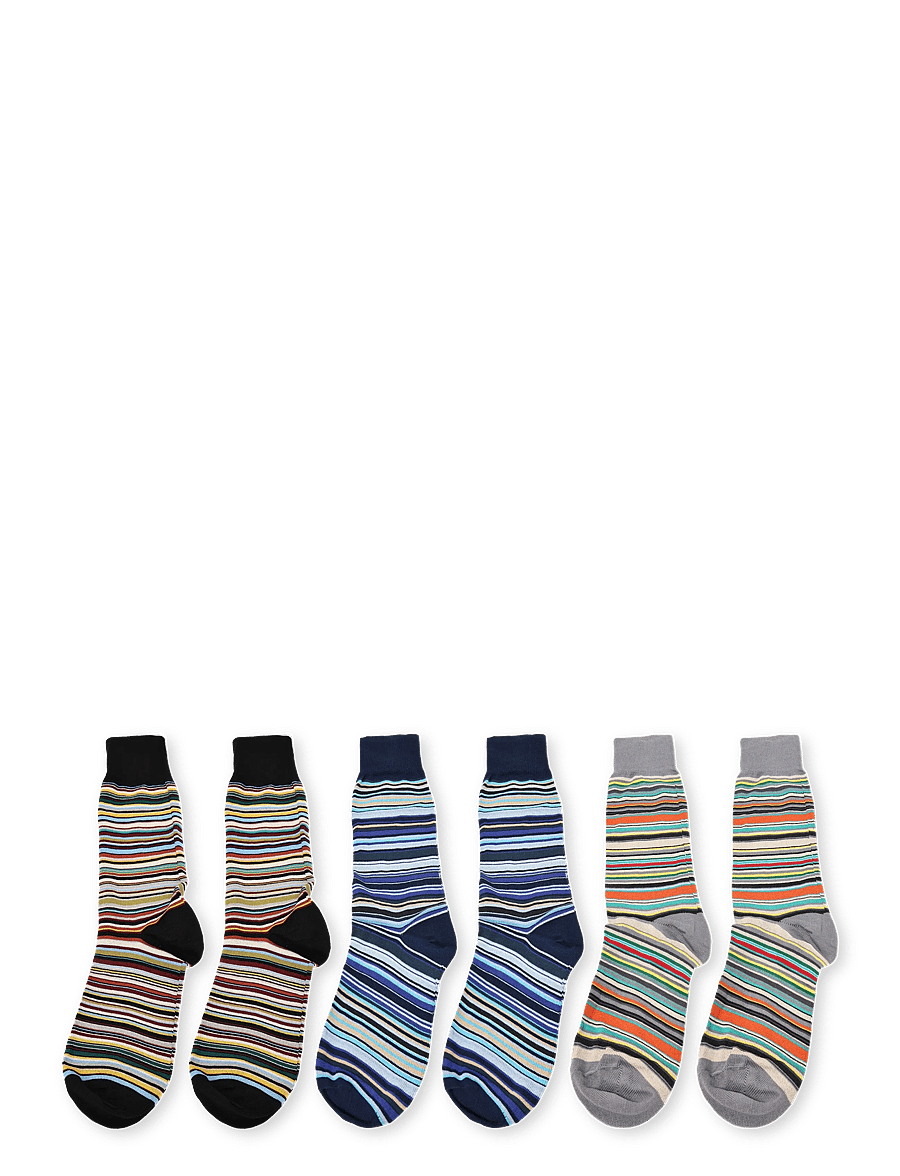 PS Paul Smith - MEN SOCK 6 PACK SIGNATURE - tennissocken - 1a_mixed plate 1 - 1
