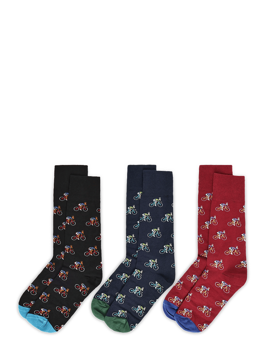 PS Paul Smith - MEN SOCK 3 PACK RABB - tennissocken - 1a_mixed plate 1 - 1
