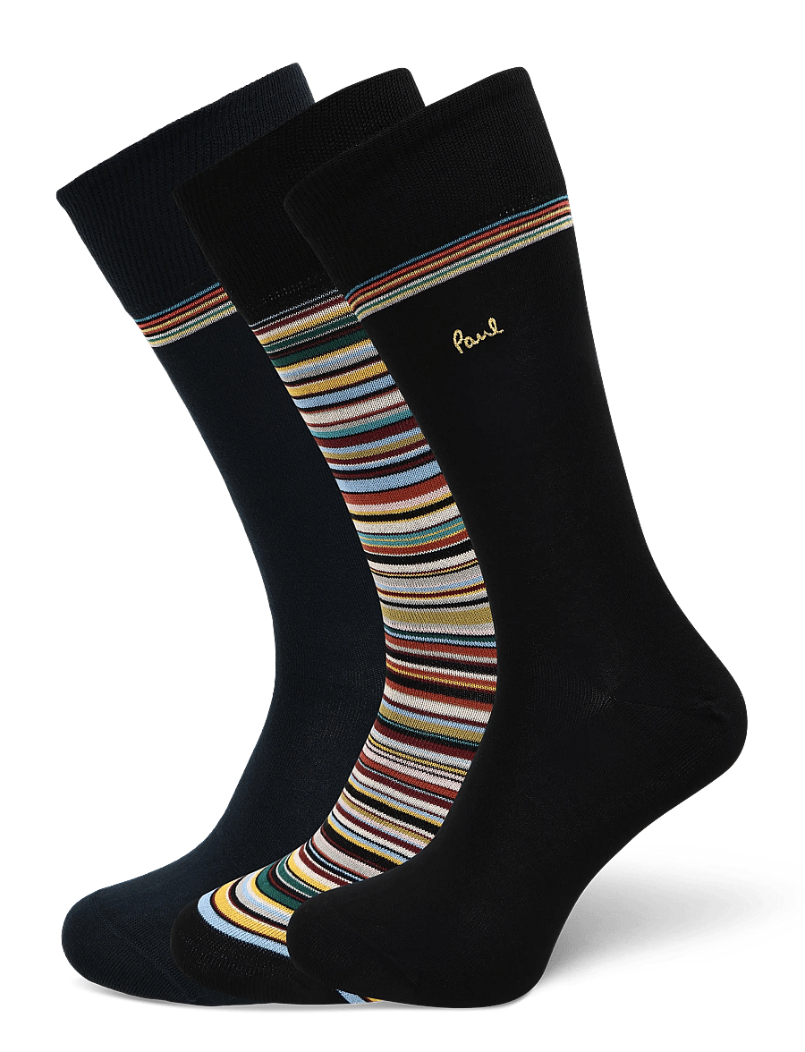 PS Paul Smith - MEN SOCK 3PK GOLD SIG - tennissocken - 1a_mixed plate 1 - 0